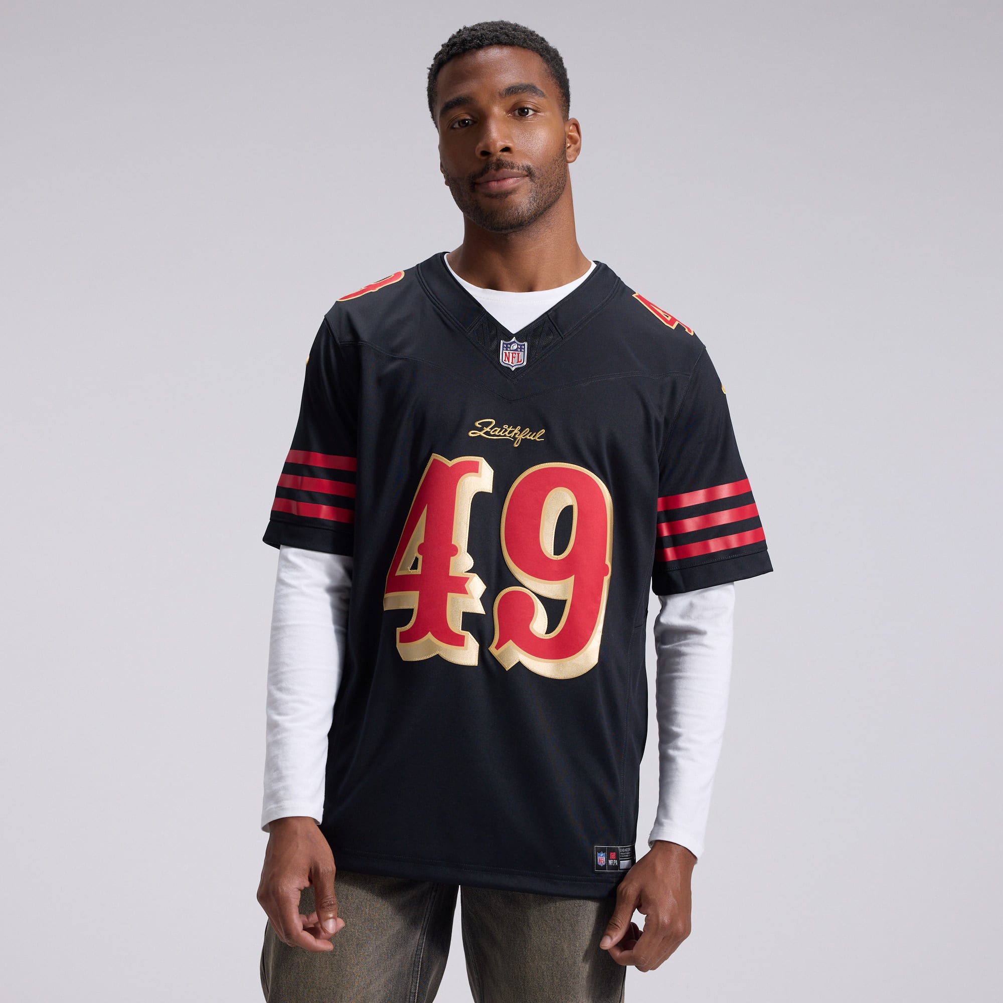 Men's Nike The Faithful Black San Francisco 49ers Rivalries Collection Stitched Limited Jersey