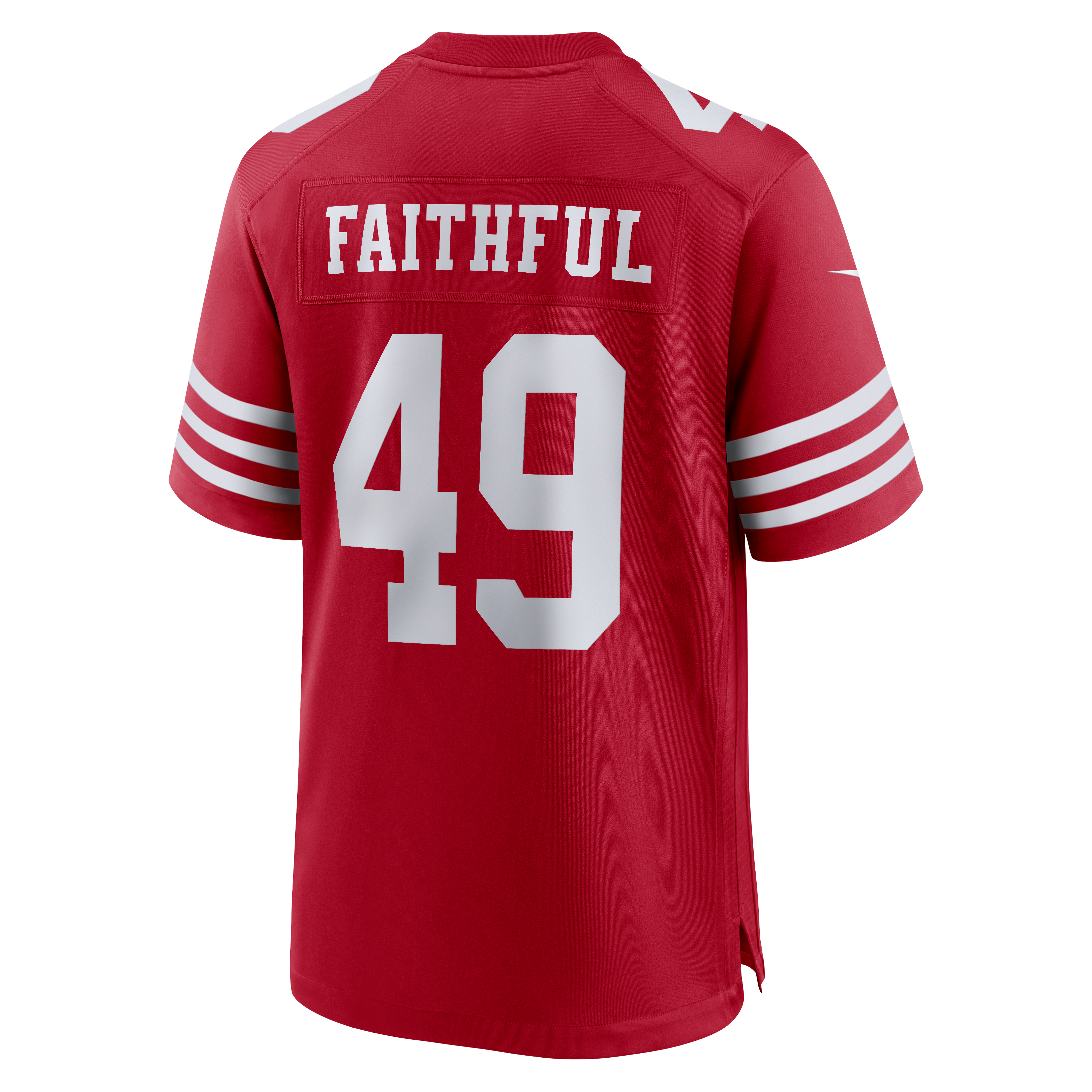 Maillot Nike The Faithful Scarlet pour homme, édition spéciale 80e anniversaire des 49ers de San Francisco