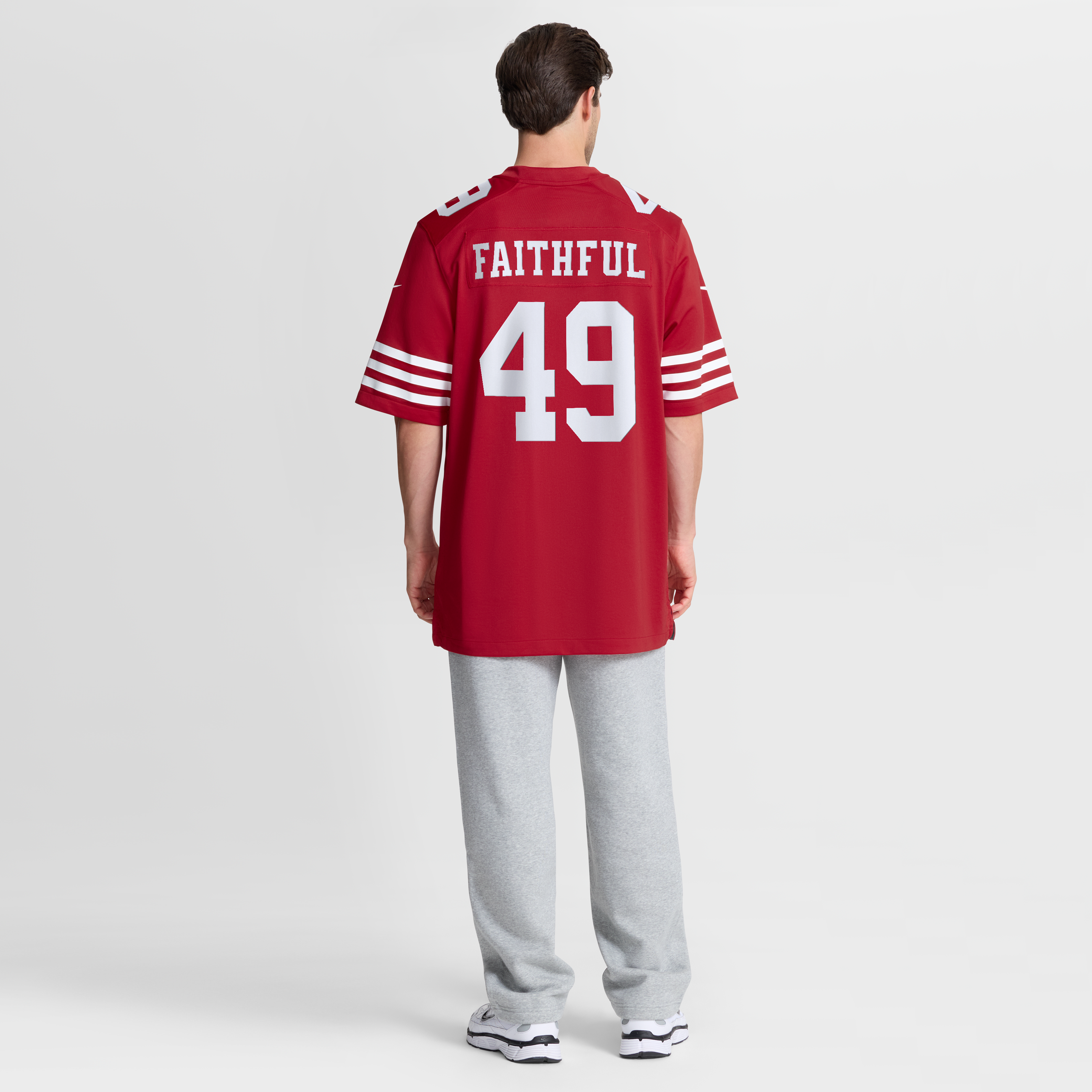 Maillot Nike The Faithful Scarlet pour homme, édition spéciale 80e anniversaire des 49ers de San Francisco