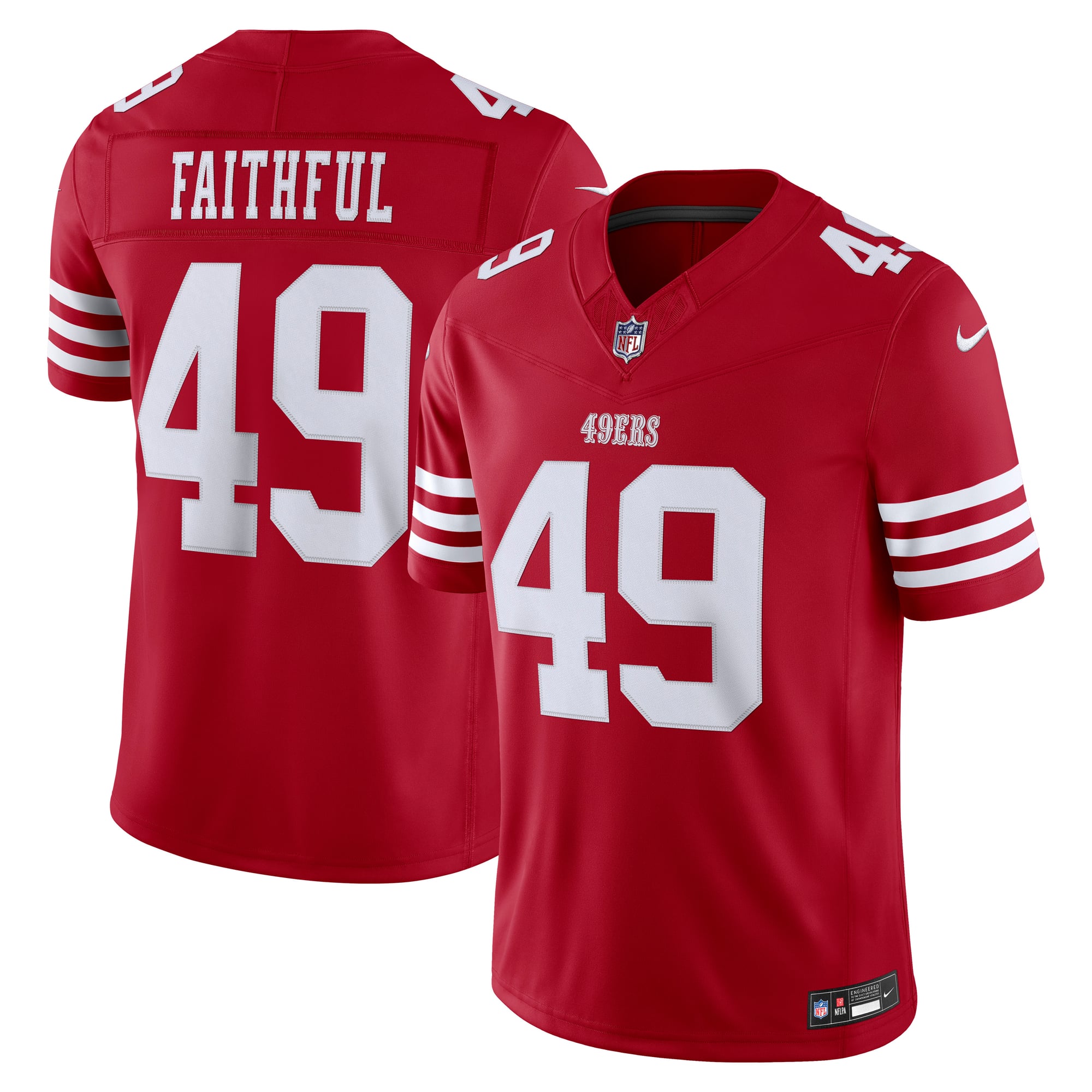 Men's Nike The Faithful Scarlet San Francisco 49ers Team Vapor F.U.S.E. Stitched Limited Jersey