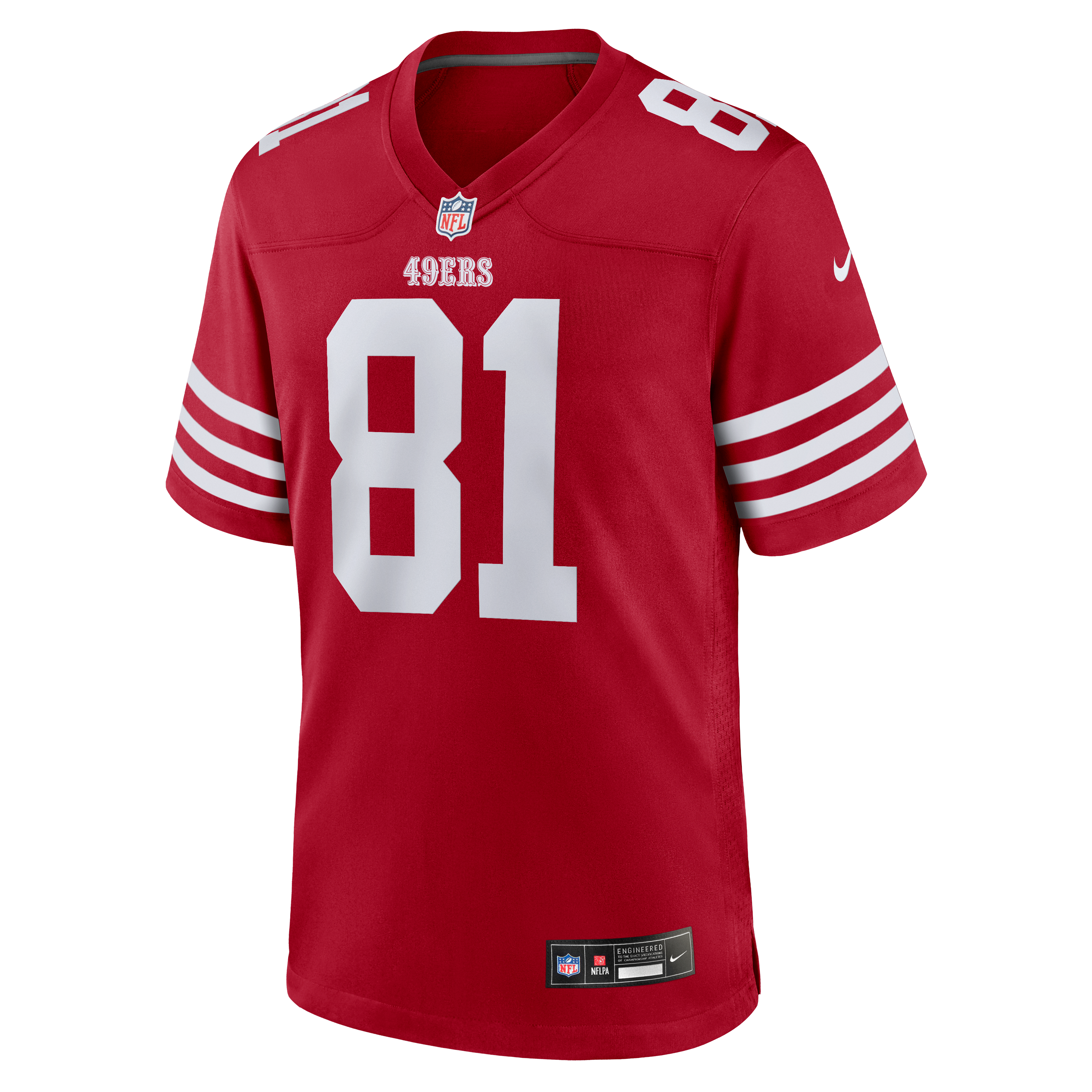 Maillot de match Nike Wesley Grimes rouge écarlate des 49ers San Francisco pour homme