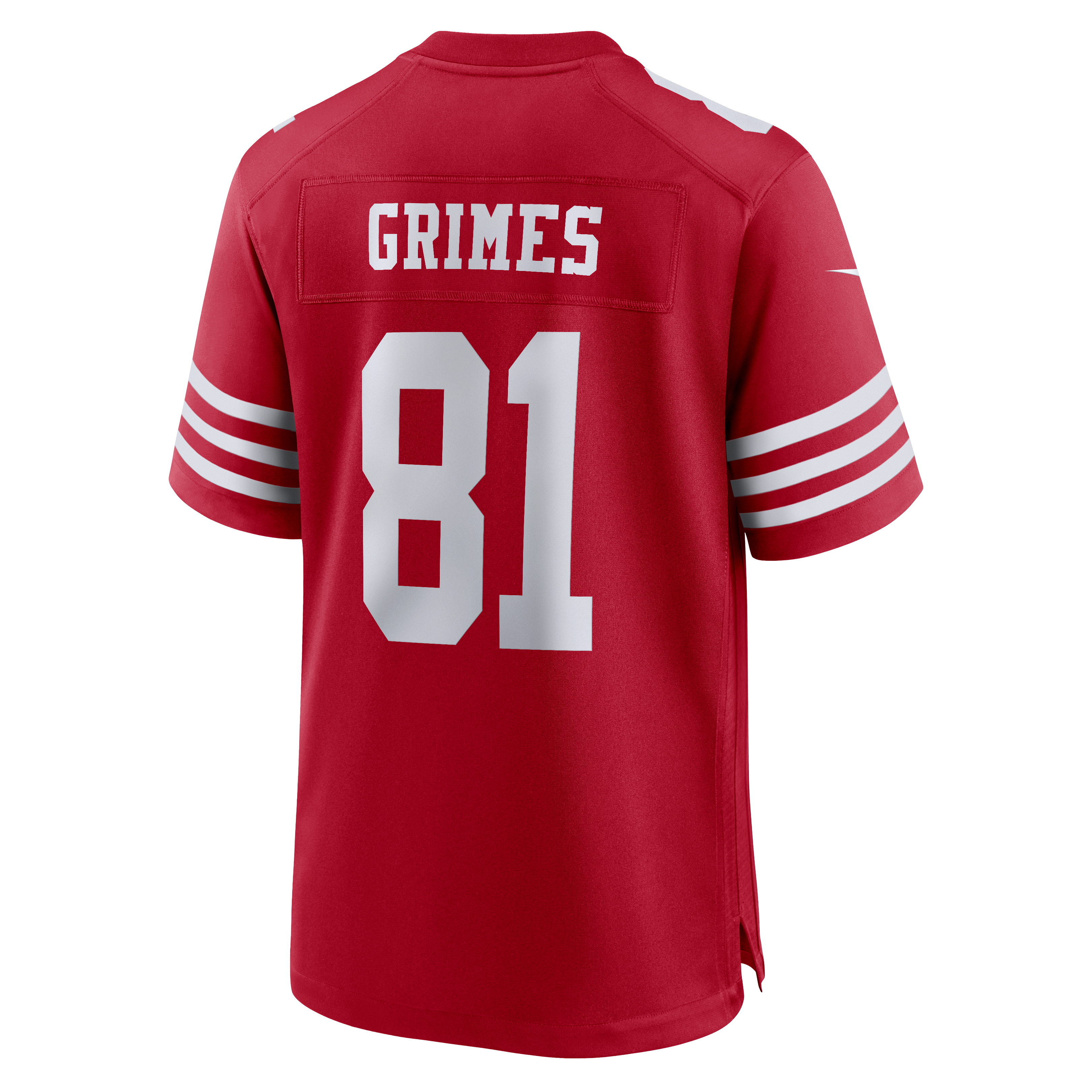 Maillot de match Nike Wesley Grimes rouge écarlate des 49ers San Francisco pour homme