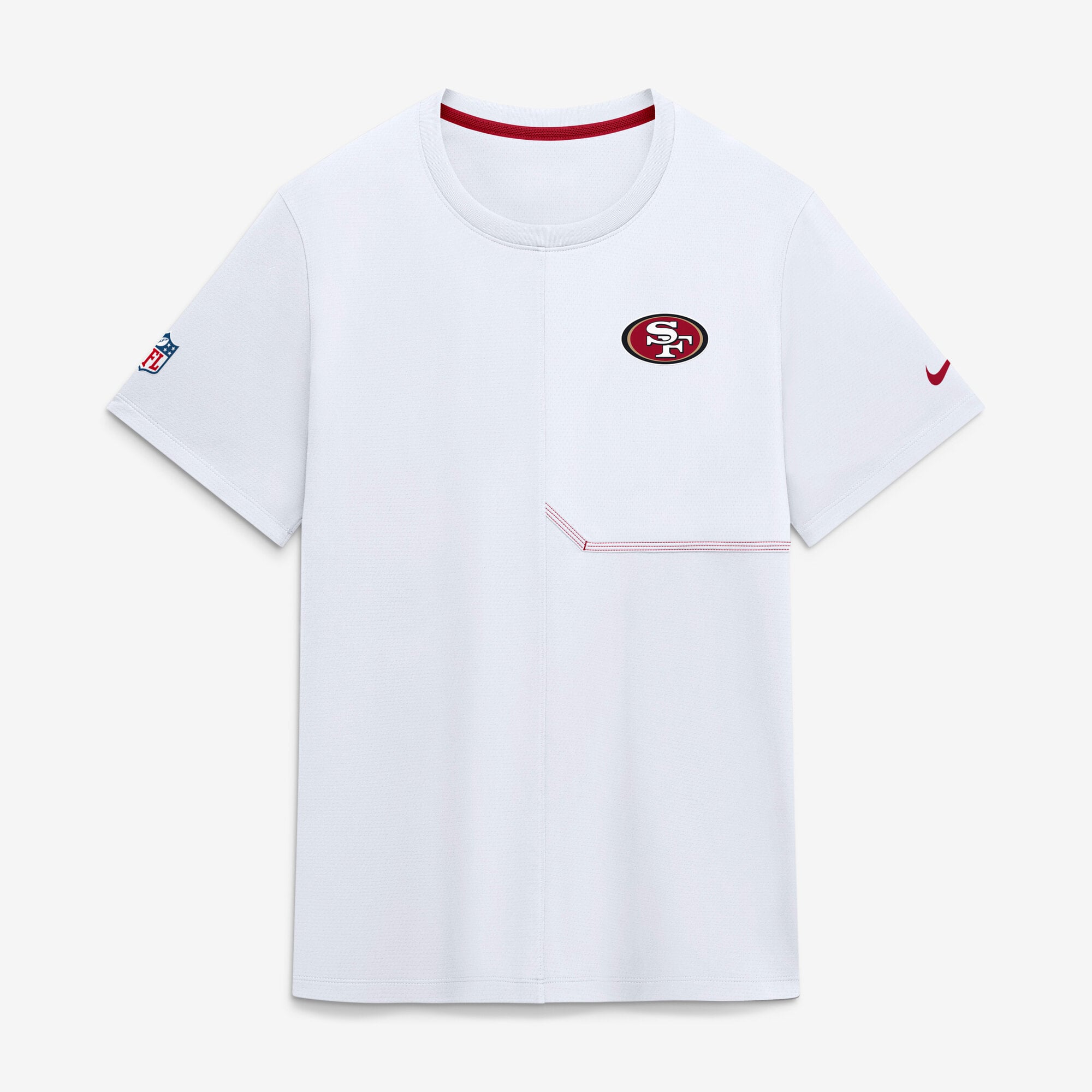 Maillot d'entraîneur Nike blanc San Francisco 49ers Sideline UV Dri-FIT pour homme