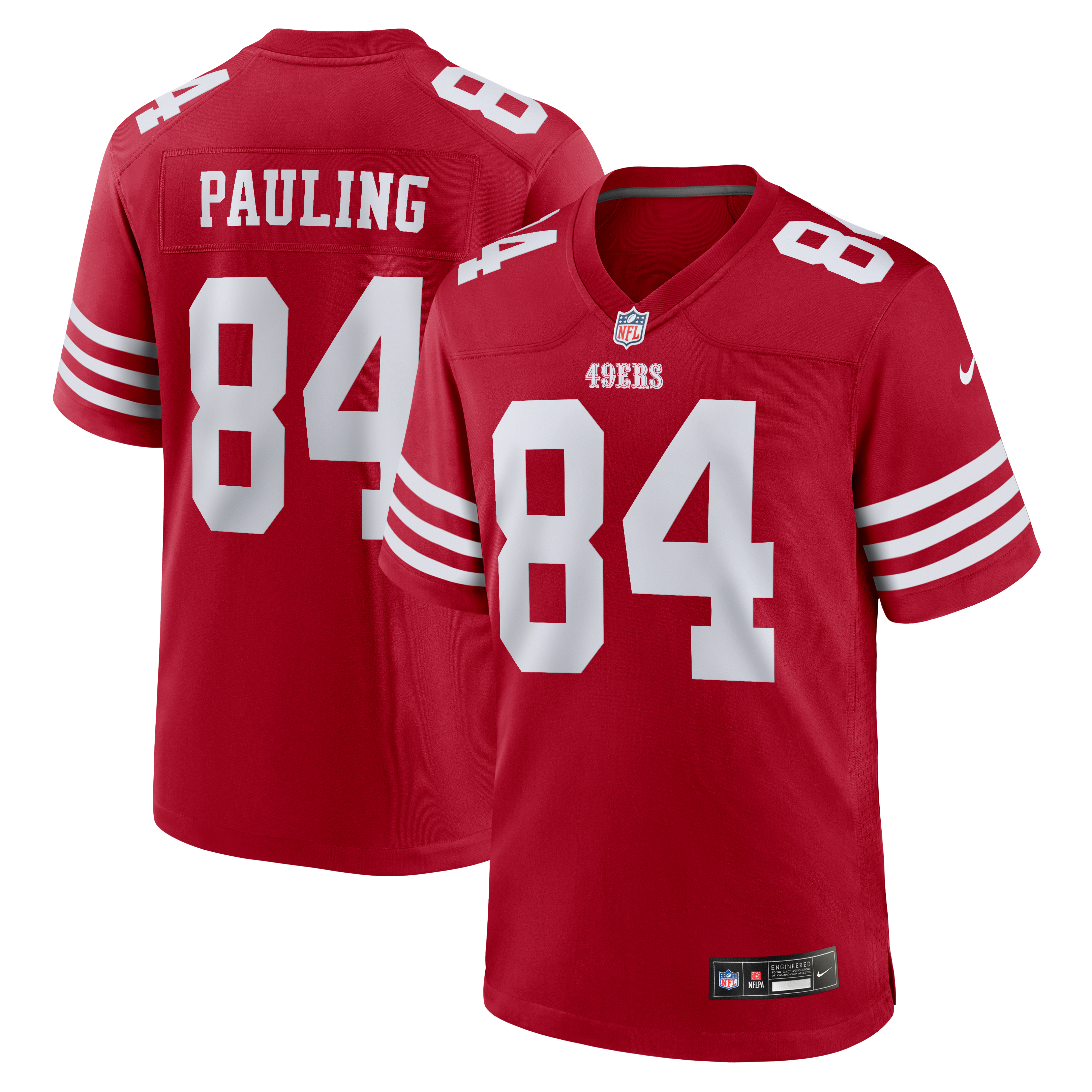 Maillot de match Nike Will Pauling rouge écarlate des 49ers San Francisco pour homme
