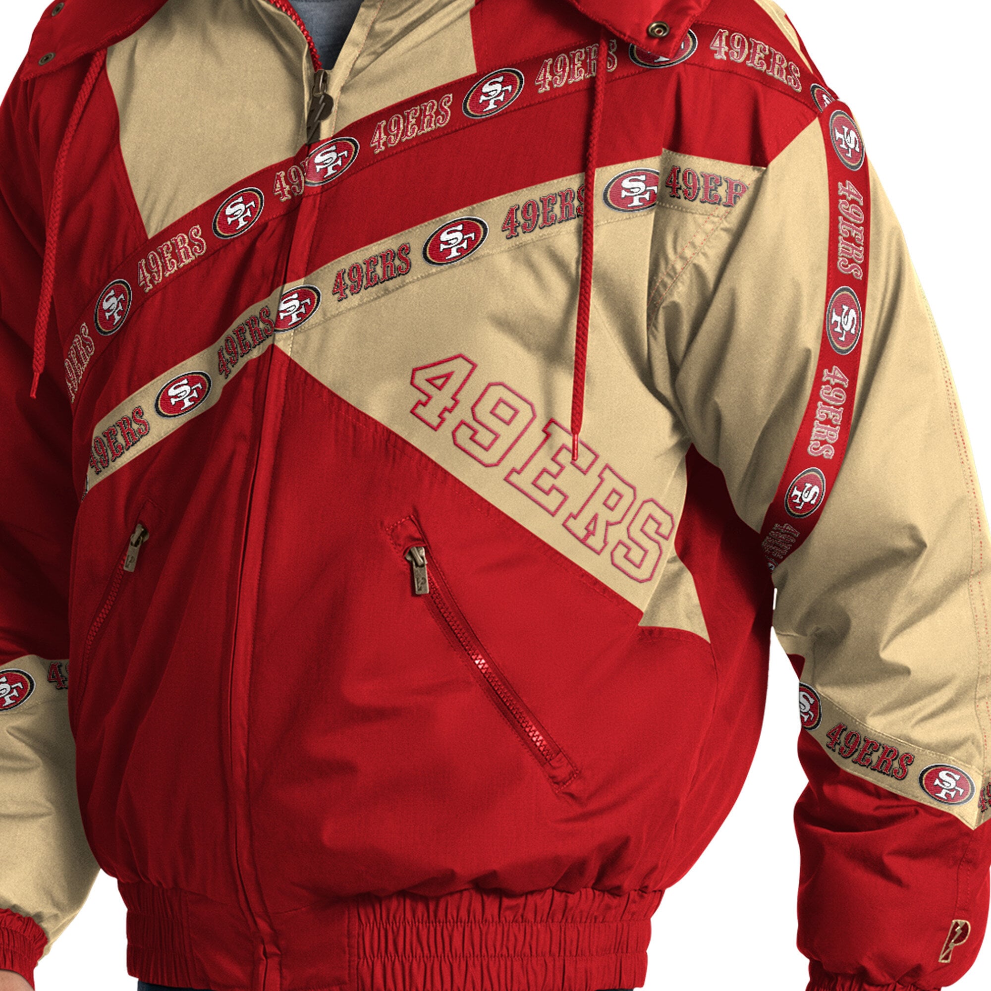 Veste zippée intégrale Pro Player Scarlet des 49ers de San Francisco pour homme, avec capuche amovible.