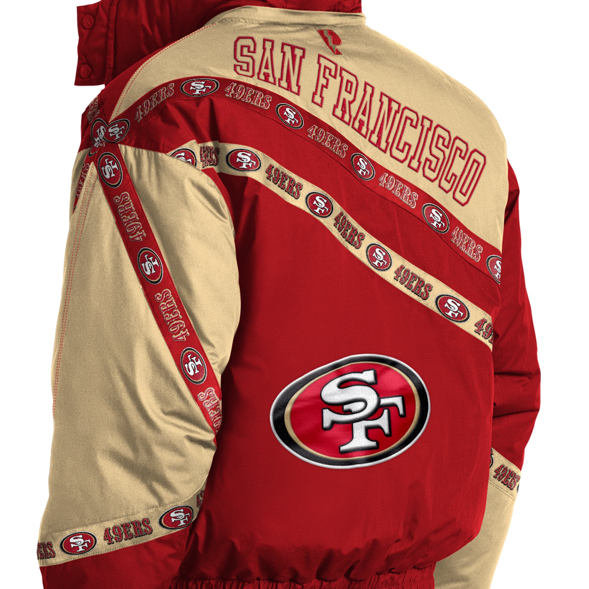 Veste zippée intégrale Pro Player Scarlet des 49ers de San Francisco pour homme, avec capuche amovible.