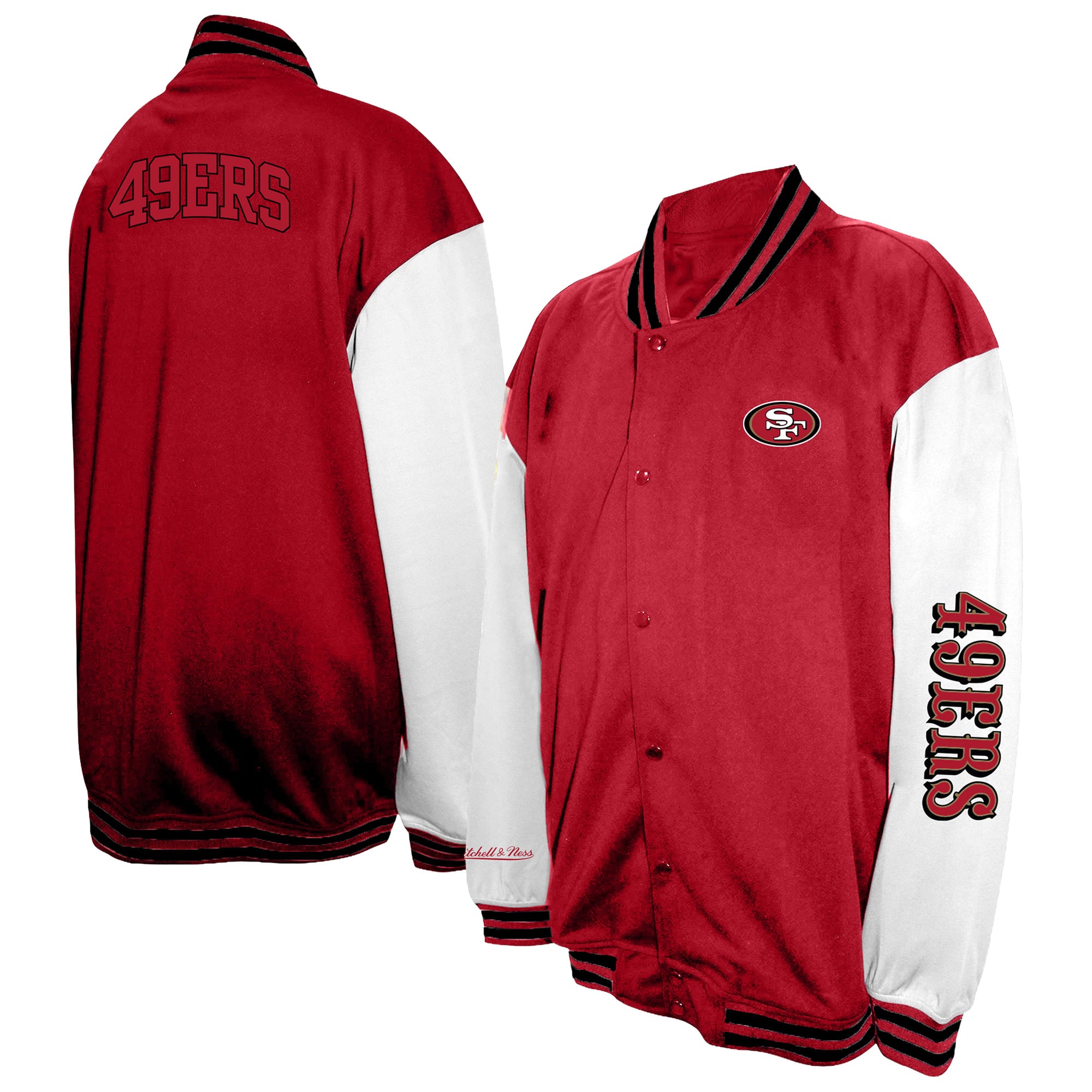 Men's Profile Scarlet San Francisco 49ers Big & Tall Full-Snap Varsity Jacket