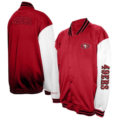  San Francisco 49ers Profile Big & Tall Full-Snap Varsity Jacket - Scarlet