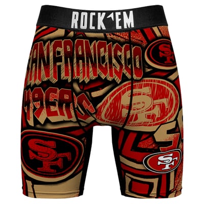  San Francisco 49ers Rock Em Socks Sketched Out Boxer Briefs - Scarlet