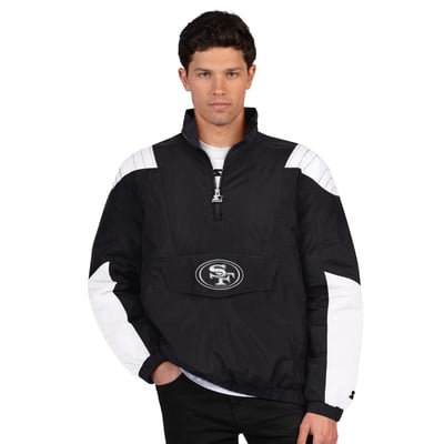 San Francisco 49ers Starter Gridiron Half-Zip Jacket - Black
