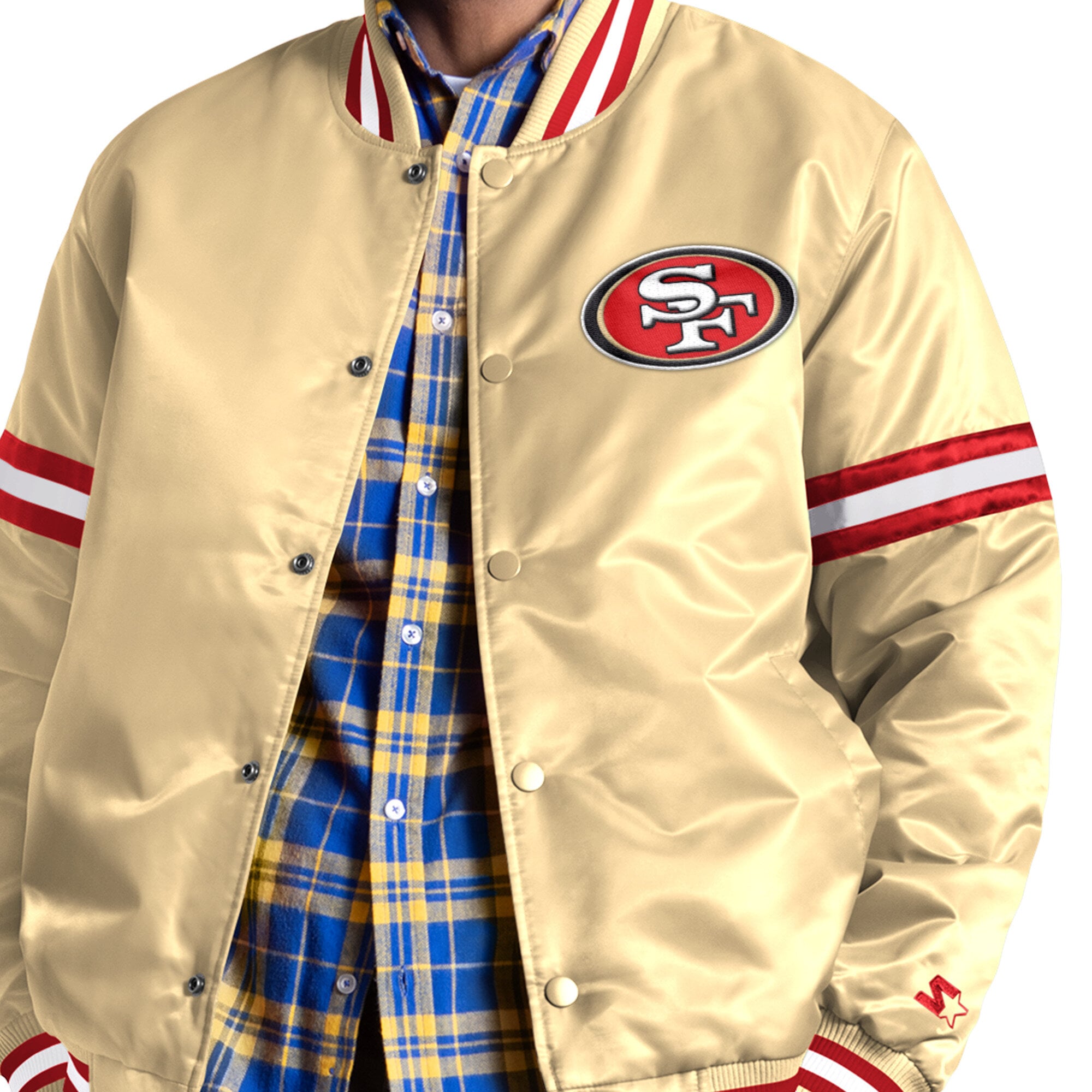 Veste universitaire Starter Gold San Francisco 49ers Courtside II à logo alternatif pour homme