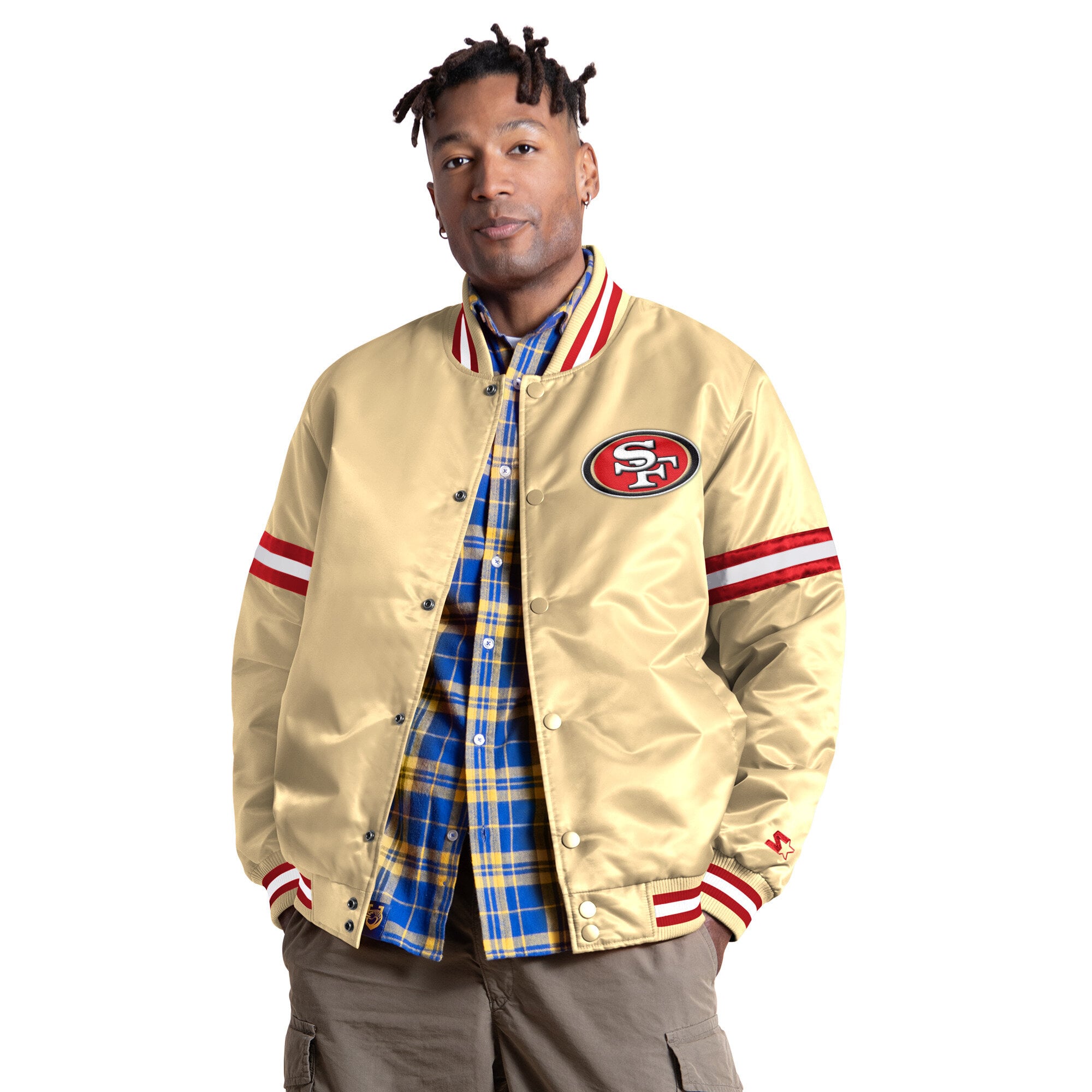 Veste universitaire Starter Gold San Francisco 49ers Courtside II à logo alternatif pour homme