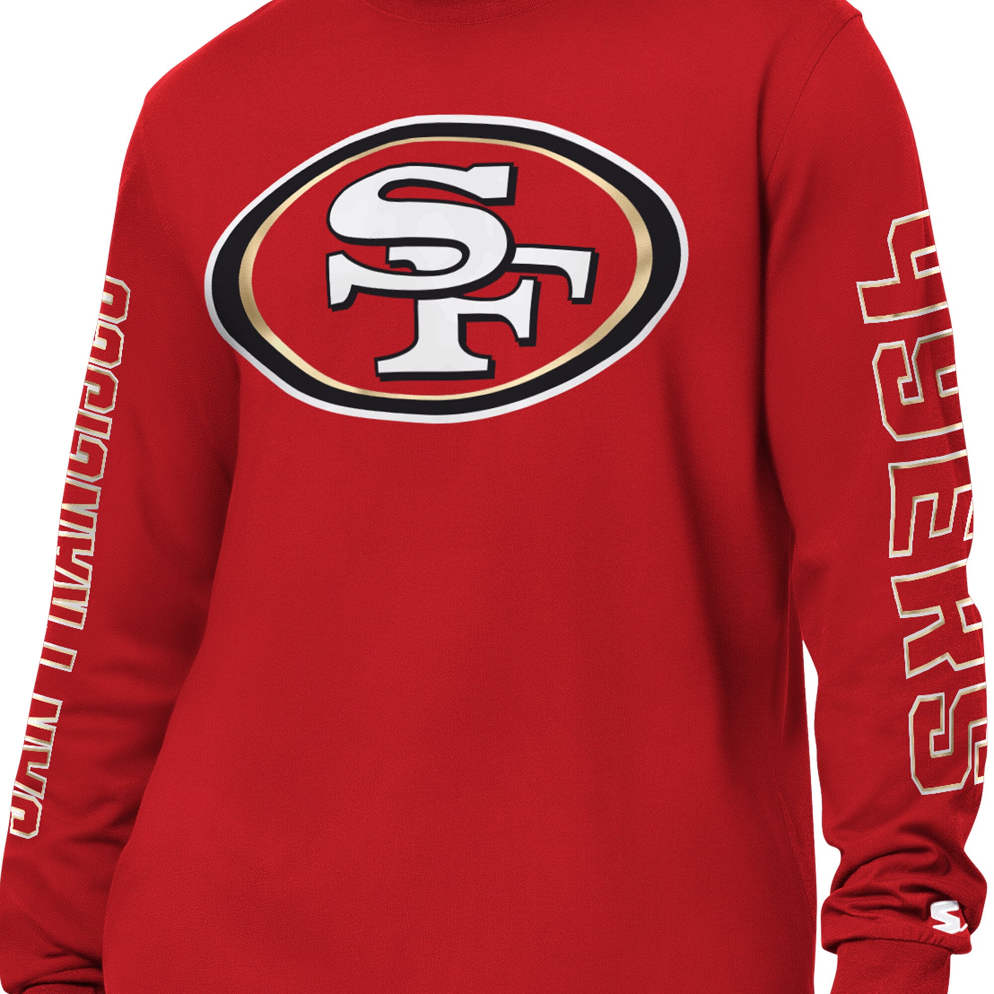 Men's Starter Scarlet San Francisco 49ers Clutch Hit II Long-Sleeve T-Shirt