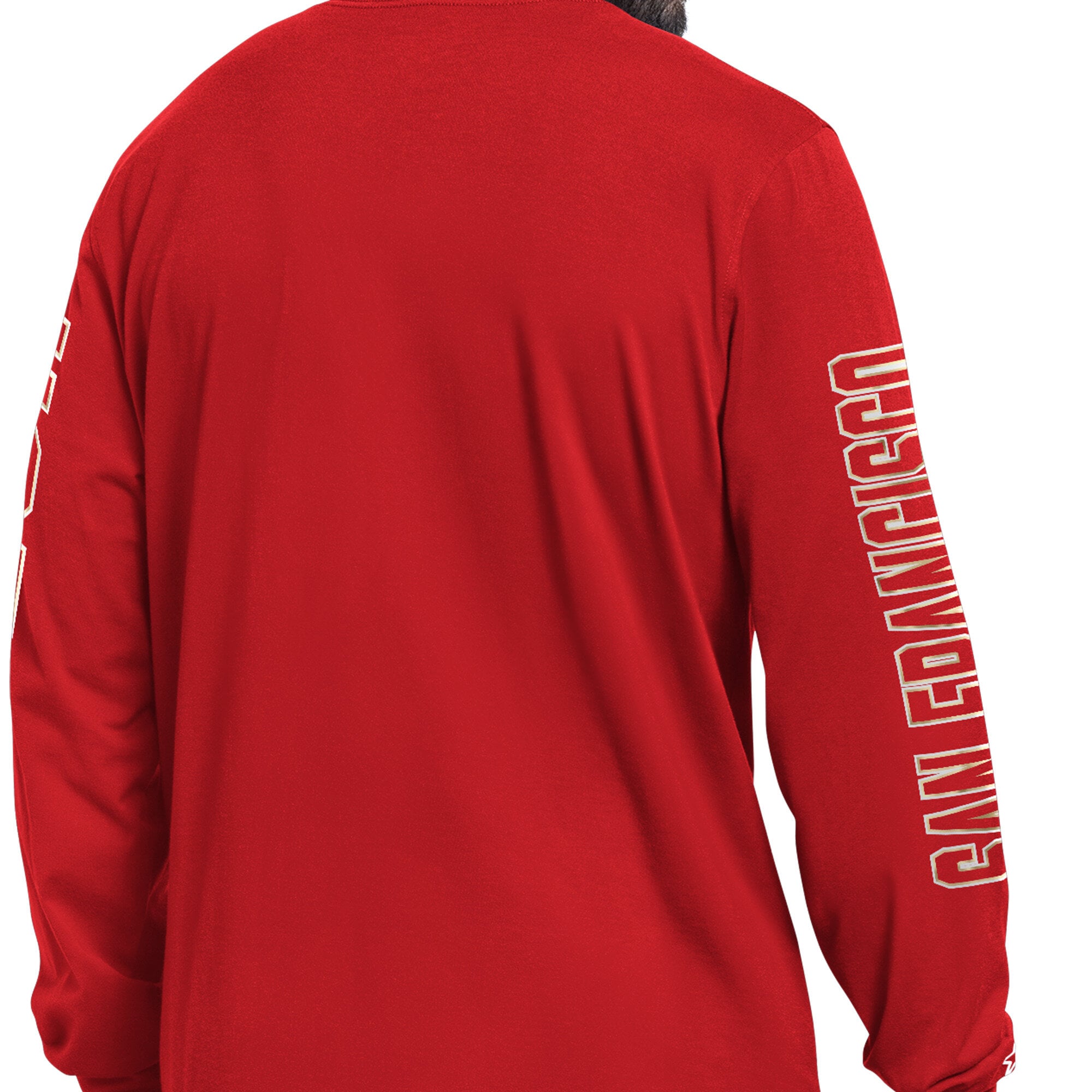 Men's Starter Scarlet San Francisco 49ers Clutch Hit II Long-Sleeve T-Shirt