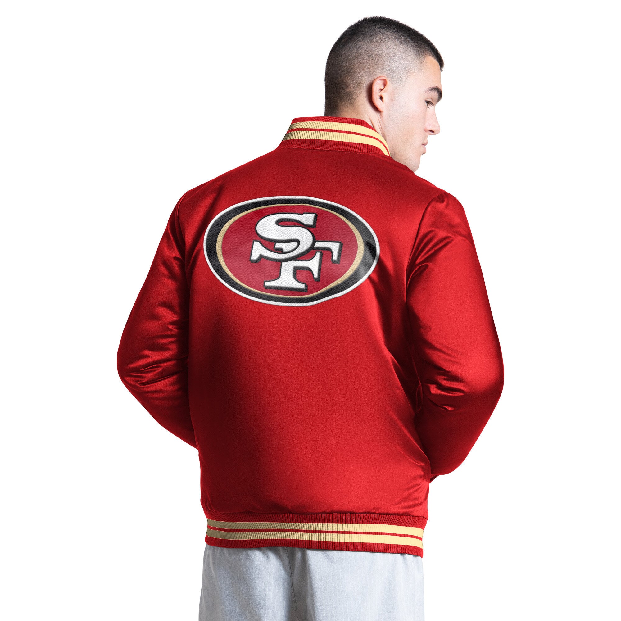 Veste universitaire Starter Scarlet San Francisco 49ers Elite à boutons-pression pour homme