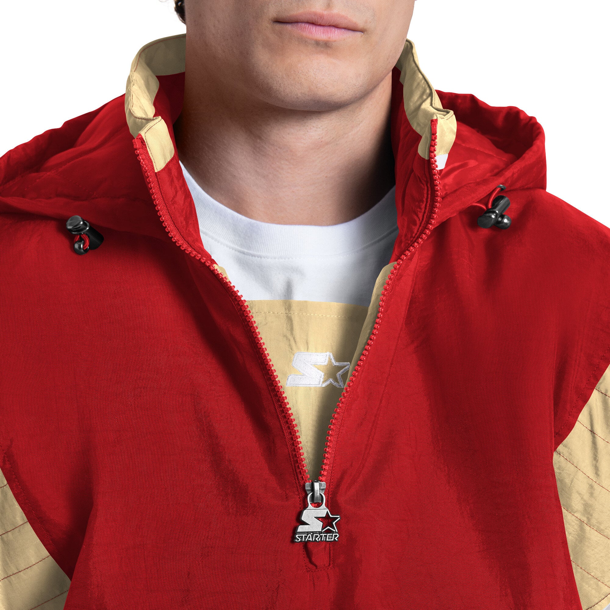 Veste à capuche demi-zip Starter Scarlet San Francisco 49ers pour homme