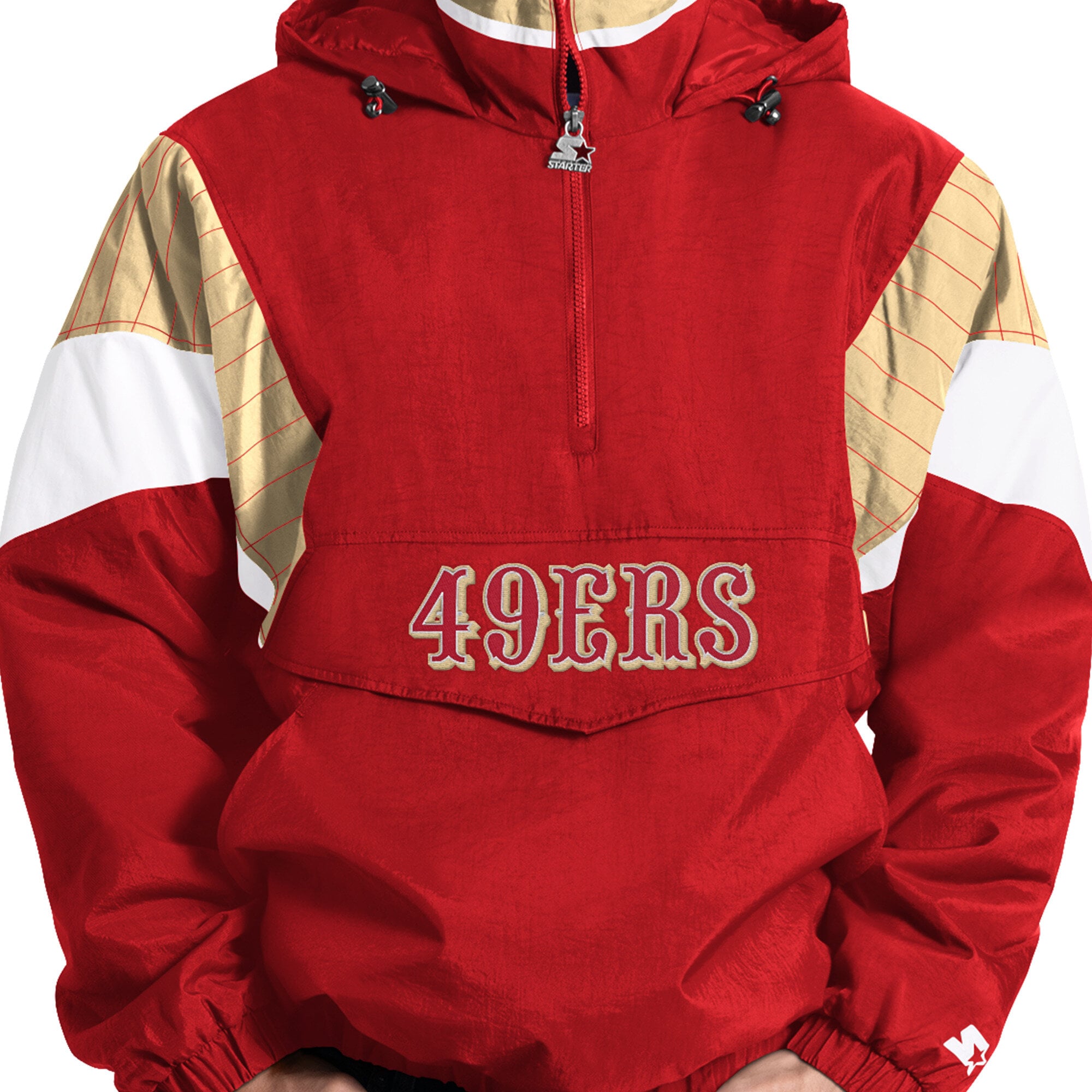 Veste à capuche demi-zip Starter Scarlet San Francisco 49ers pour homme