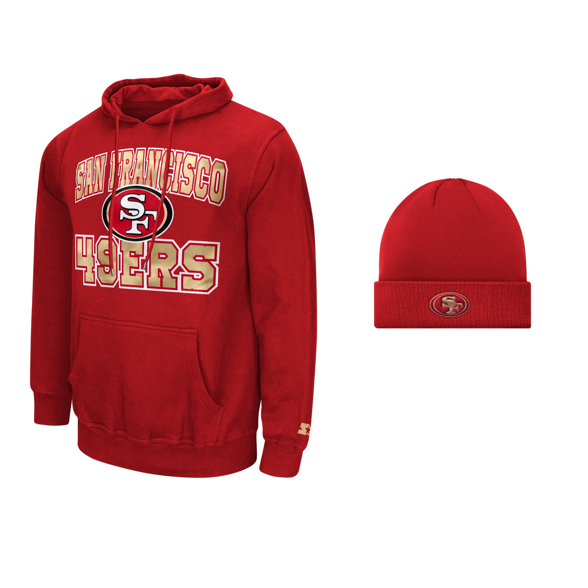 Ensemble sweat à capuche et bonnet revers Starter Scarlet San Francisco 49ers pour homme
