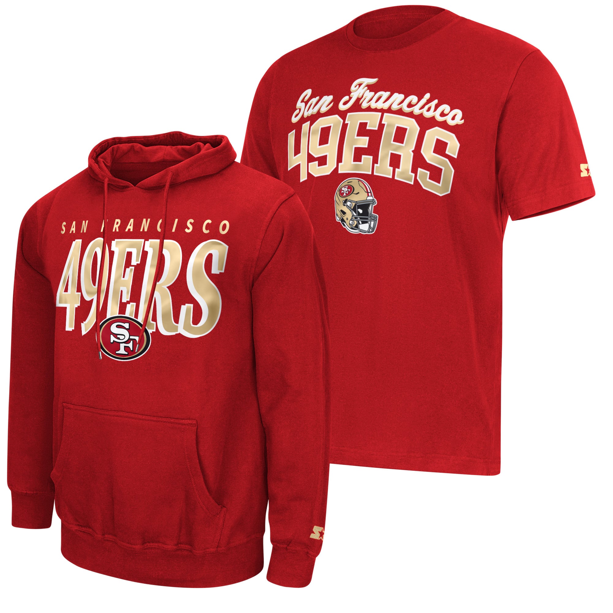 Ensemble t-shirt et sweat à capuche Starter Scarlet San Francisco 49ers pour homme