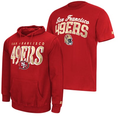 San Francisco 49ers Starter Logo T-Shirt & Hoodie Set - Scarlet