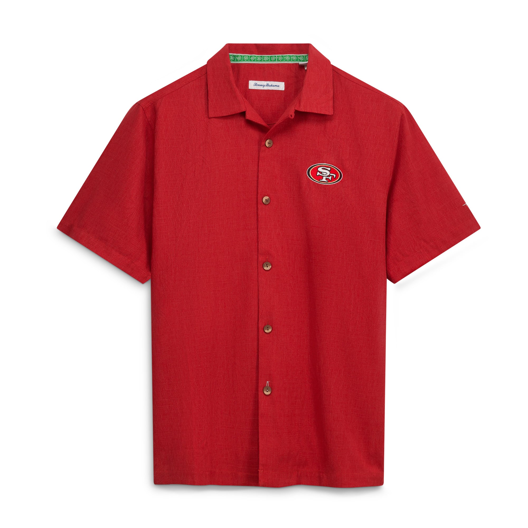 Chemise boutonnée Tommy Bahama Scarlet San Francisco 49ers Endzone Paradise IslandZone pour homme