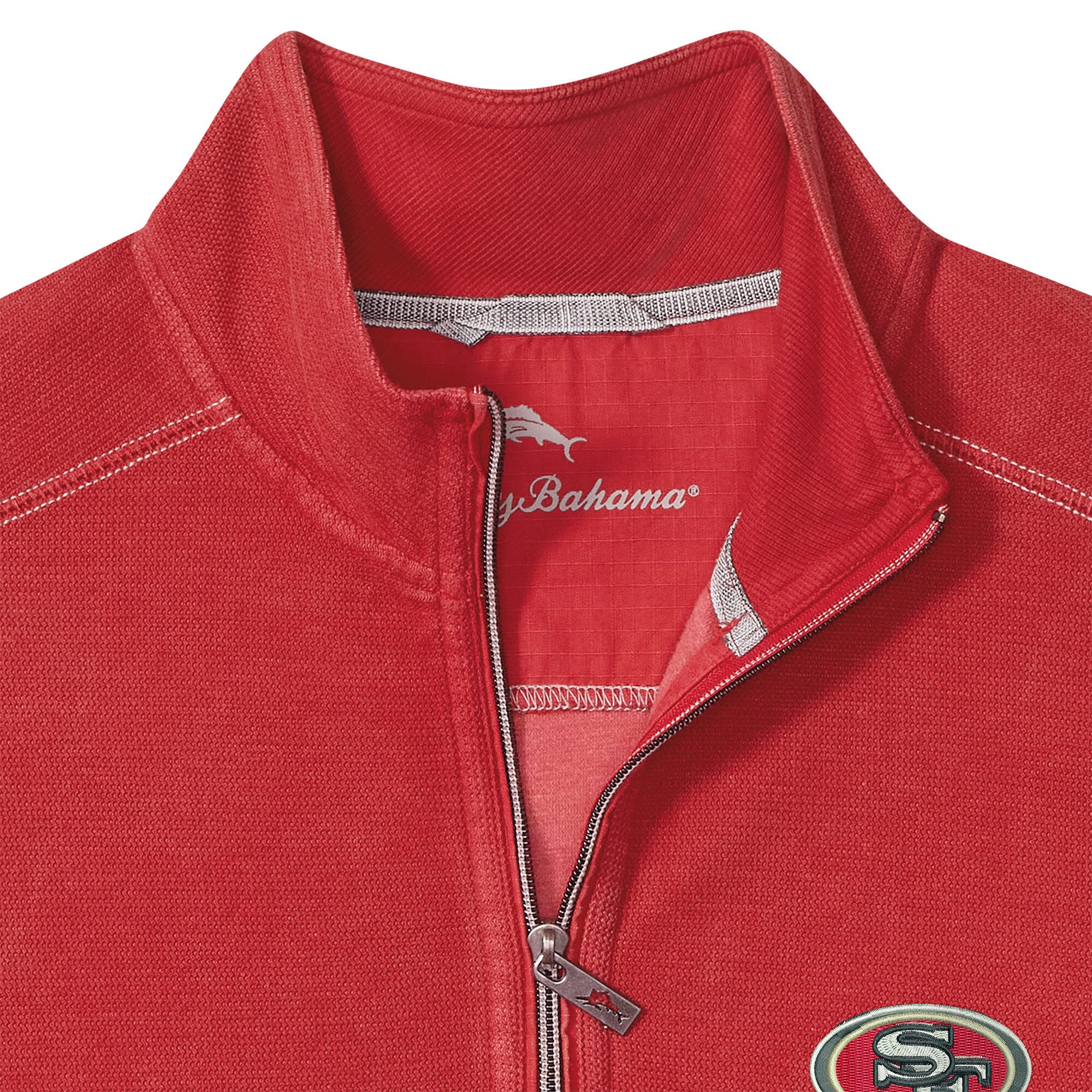 Men's Tommy Bahama Scarlet San Francisco 49ers Sport Tobago Half-Zip Pullover