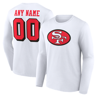 San Francisco 49ers  Team Authentic Classic Personalized Name & Number Long Sleeve T-Shirt - White