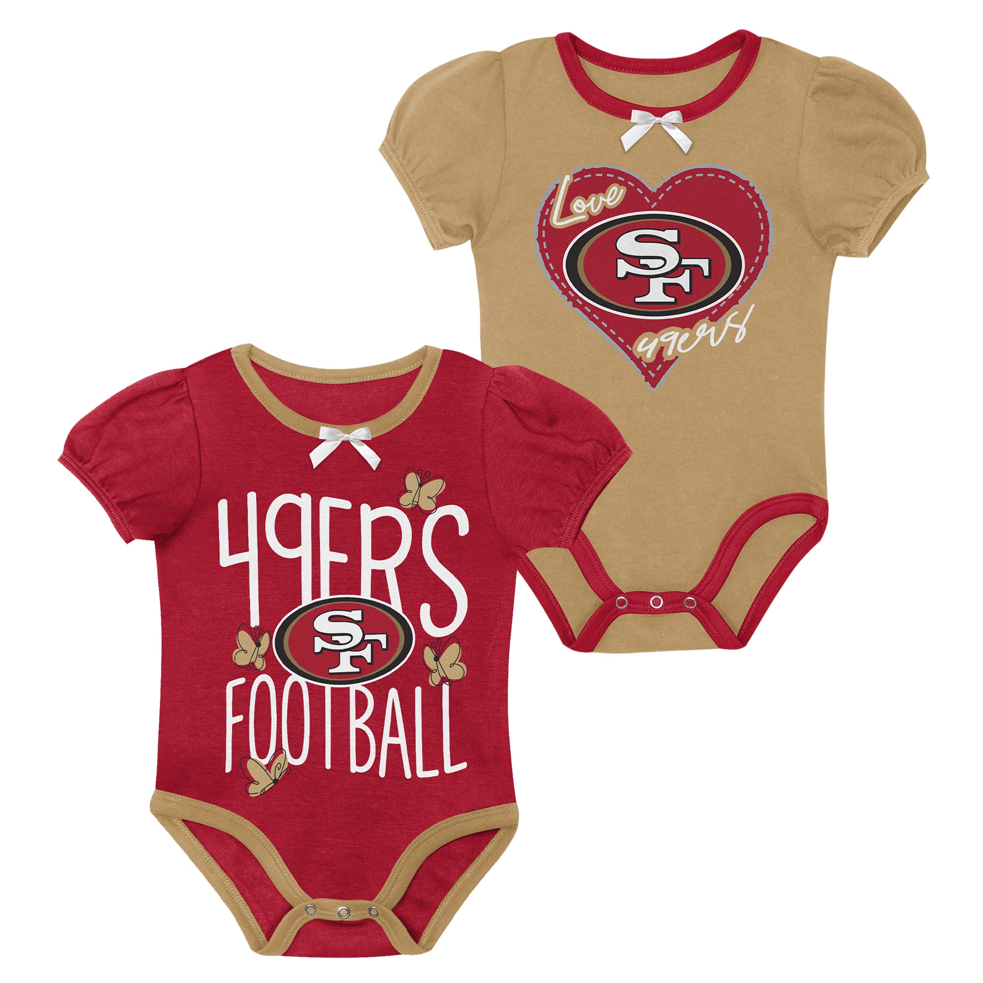 Ensemble body deux pièces Outerstuff rouge écarlate/or San Francisco 49ers Star Power pour nouveau-né et nourrisson