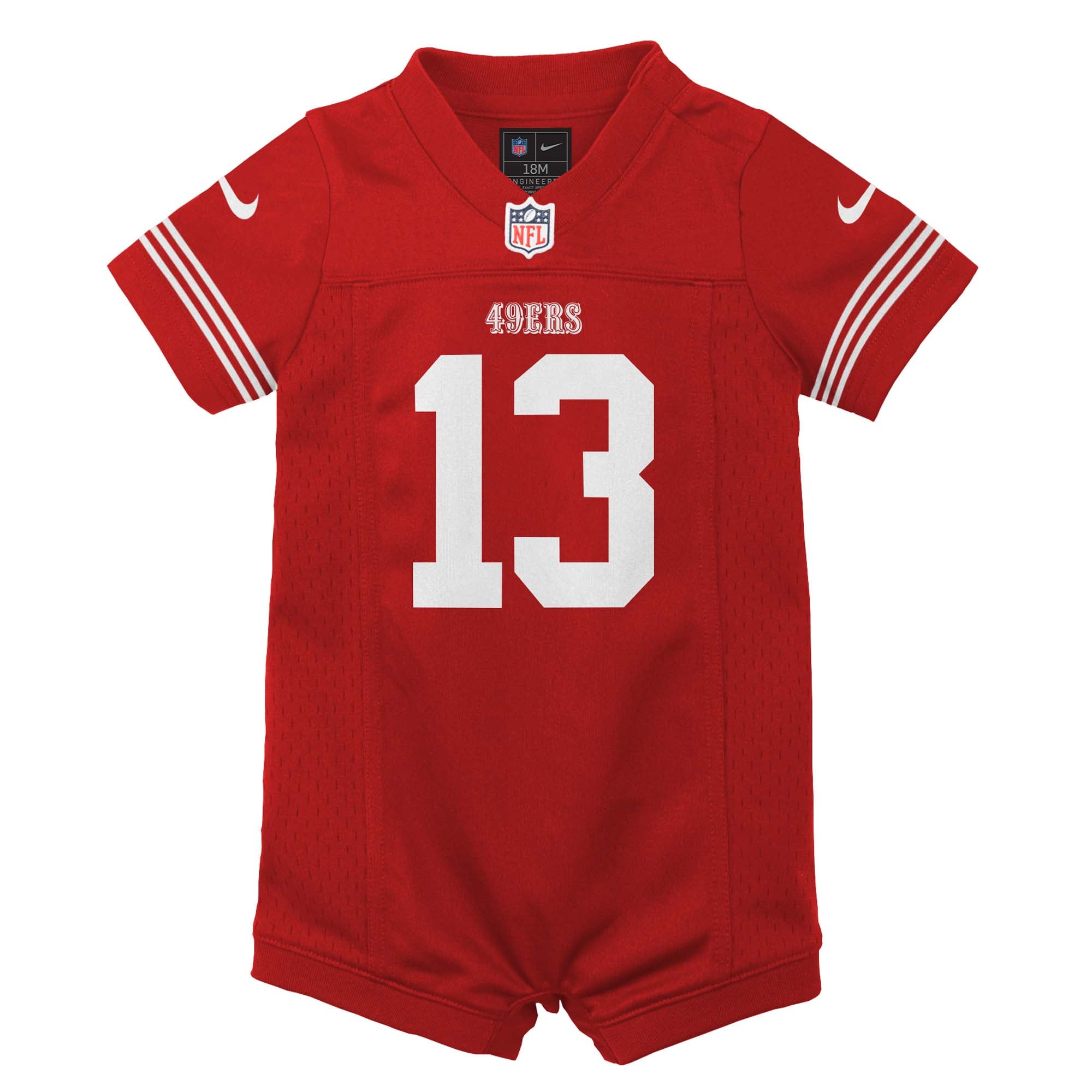 Newborn Nike Brock Purdy Scarlet San Francisco 49ers Romper Game Jersey