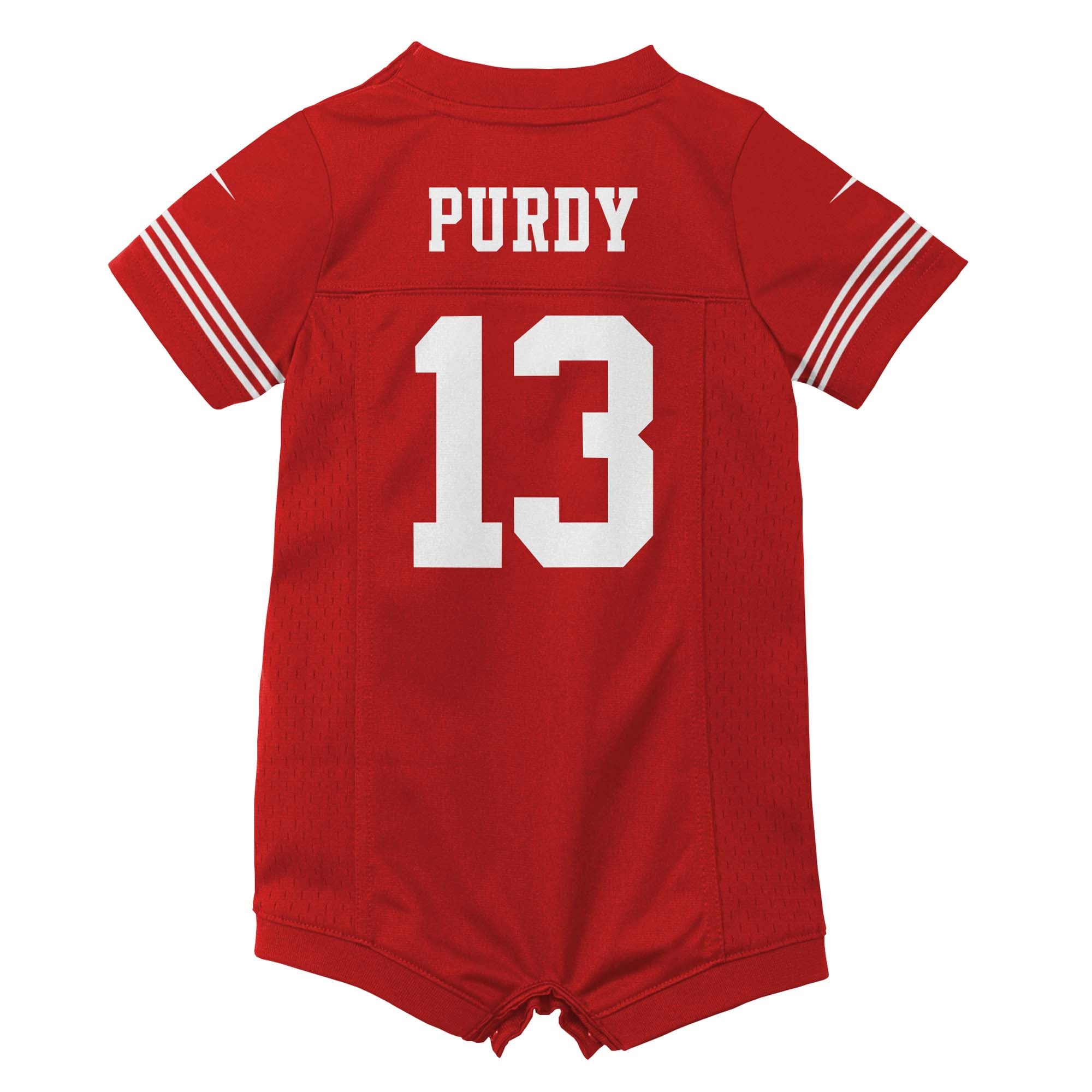 Newborn Nike Brock Purdy Scarlet San Francisco 49ers Romper Game Jersey
