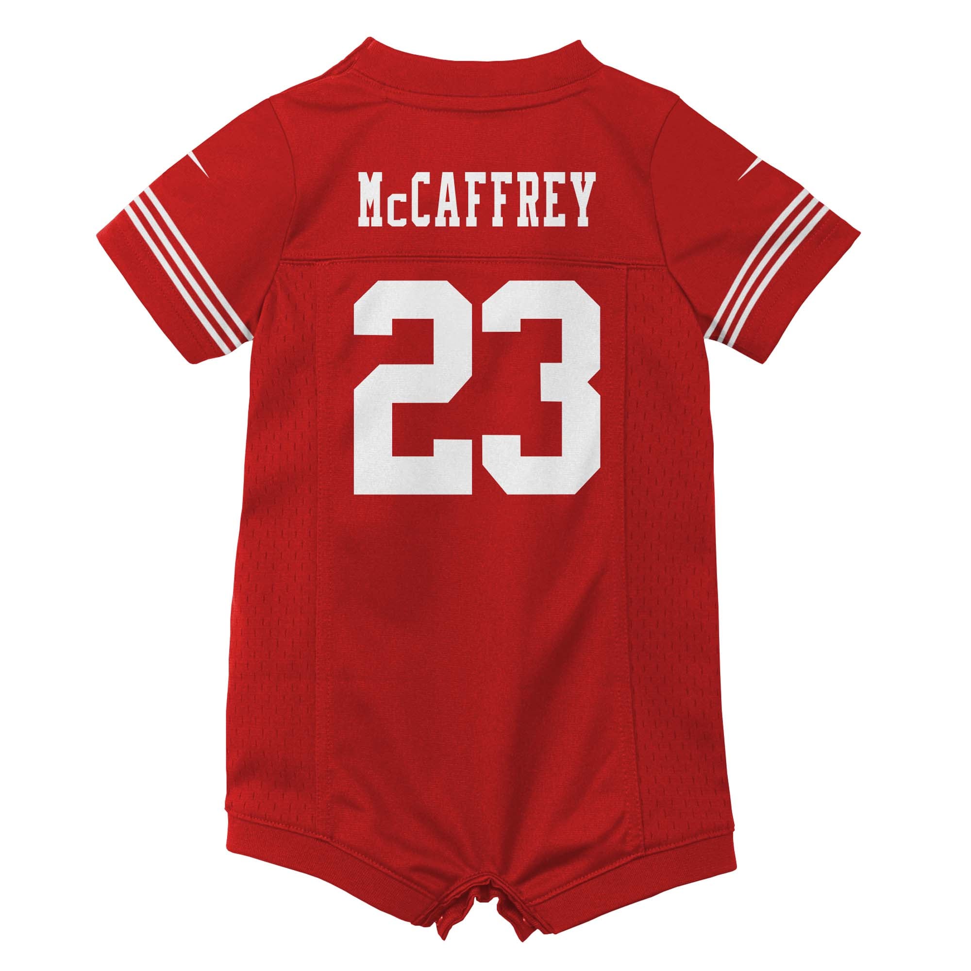 Newborn Nike Christian McCaffrey Scarlet San Francisco 49ers Romper Game Jersey