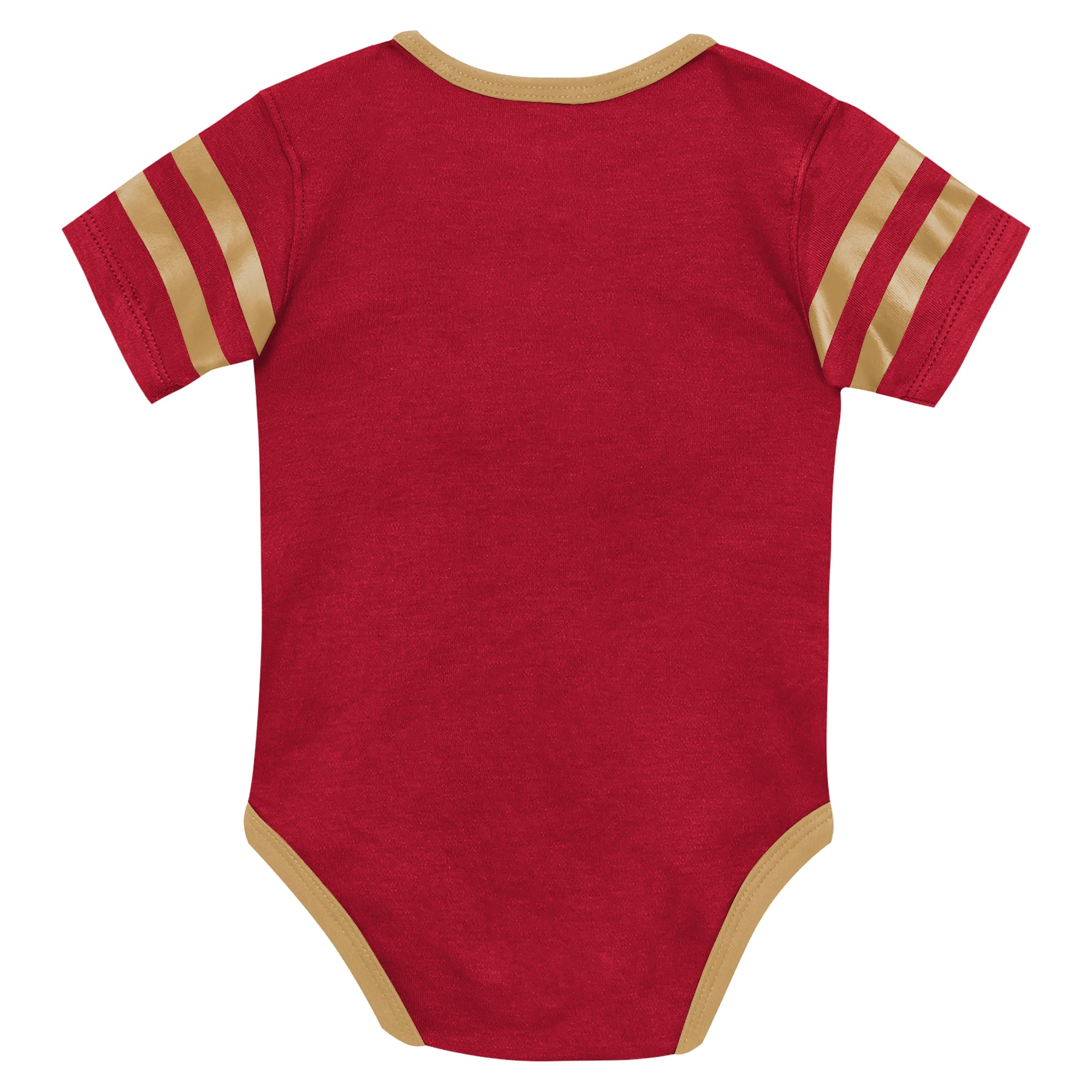 Ensemble body, bavoir et bonnet à revers Outerstuff Scarlet San Francisco 49ers pour nouveau-né