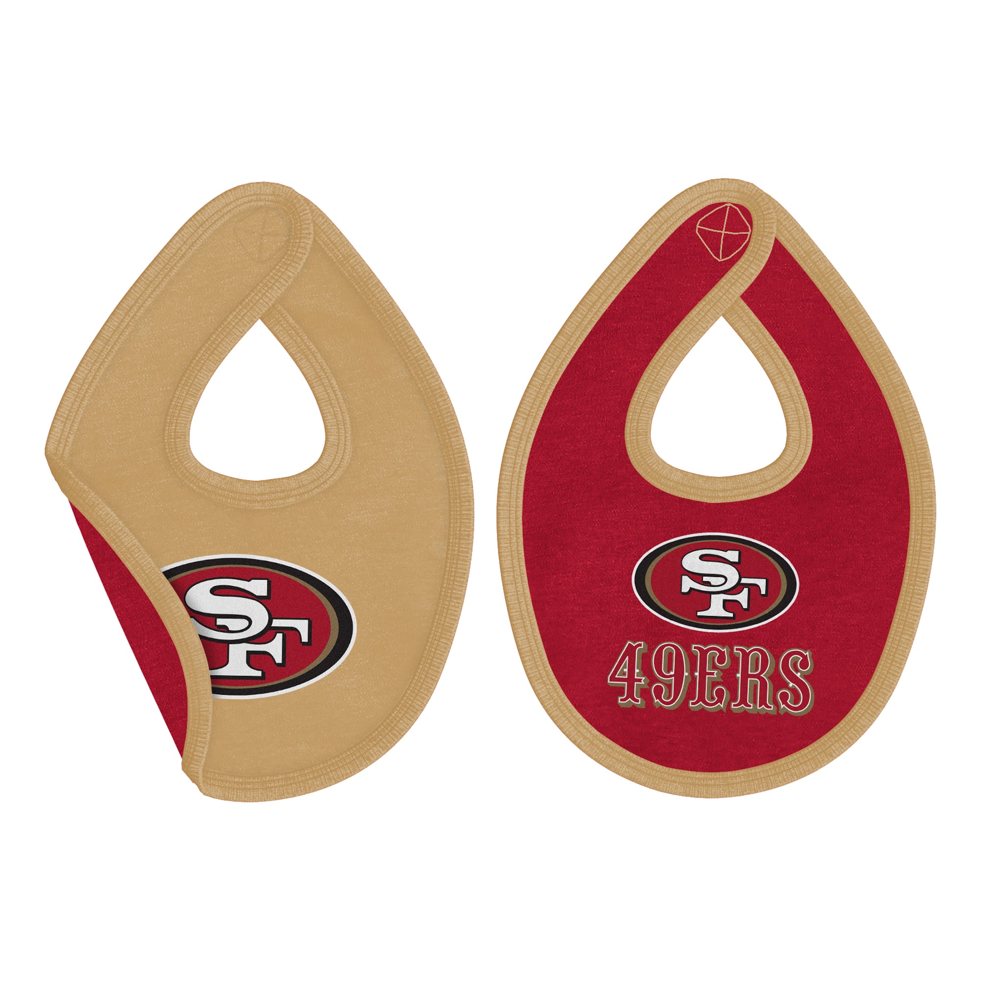 Ensemble body, bavoir et bonnet à revers Outerstuff Scarlet San Francisco 49ers pour nouveau-né