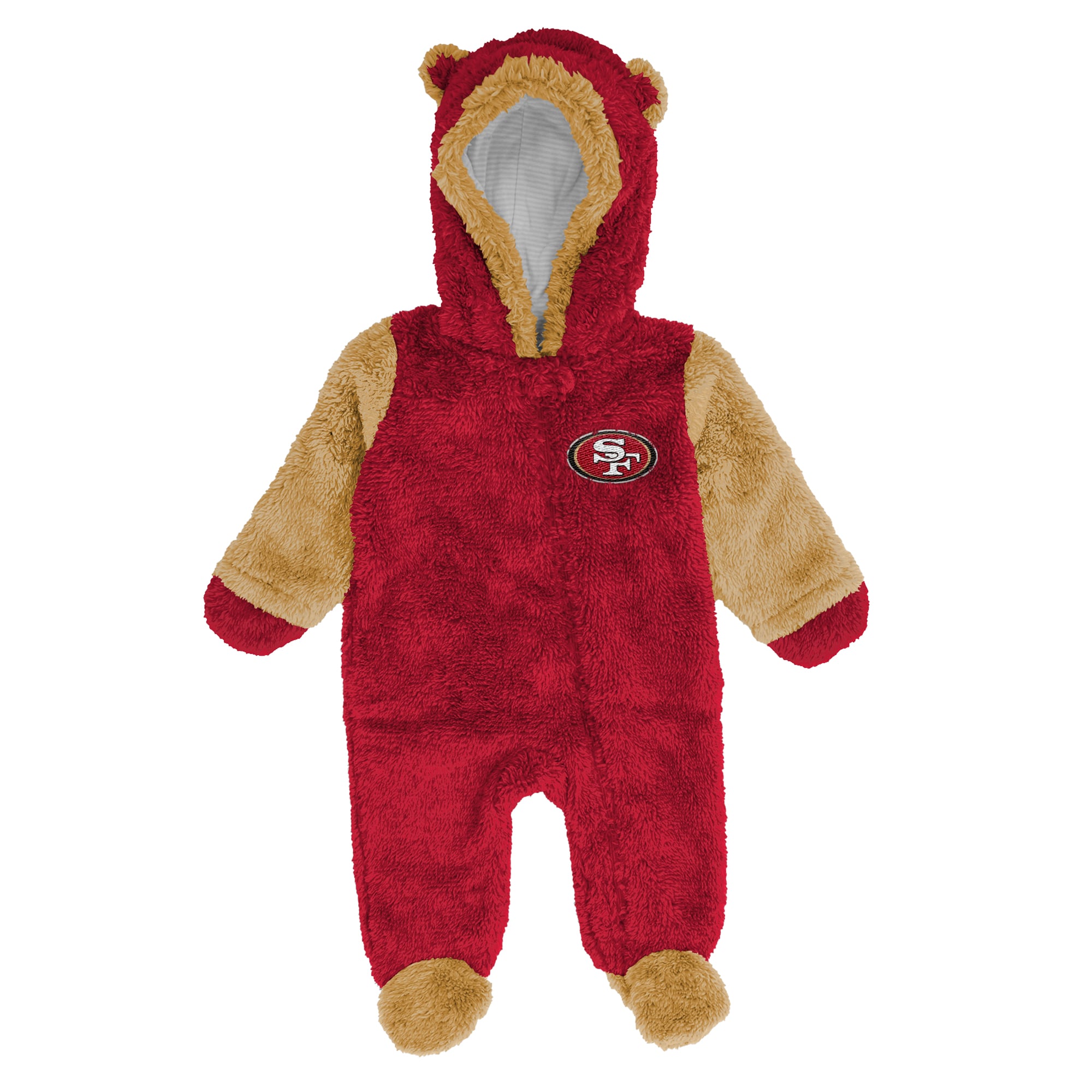 Newborn Outerstuff Scarlet San Francisco 49ers Teddy Fleece Bunting Full-Zip Sleeper
