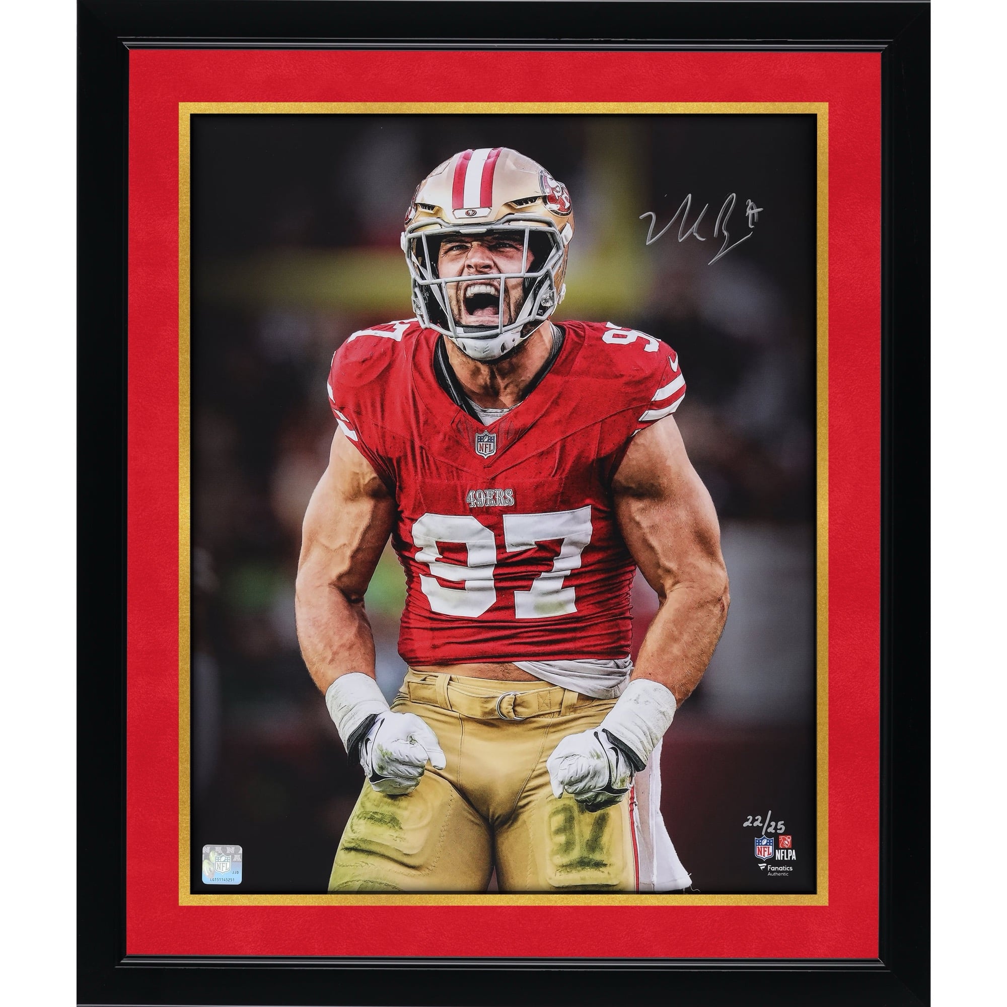 Nick Bosa San Francisco 49ers Autographed 16" x 20" Unleashed Spotlight Photograph - Limited Edition of 25