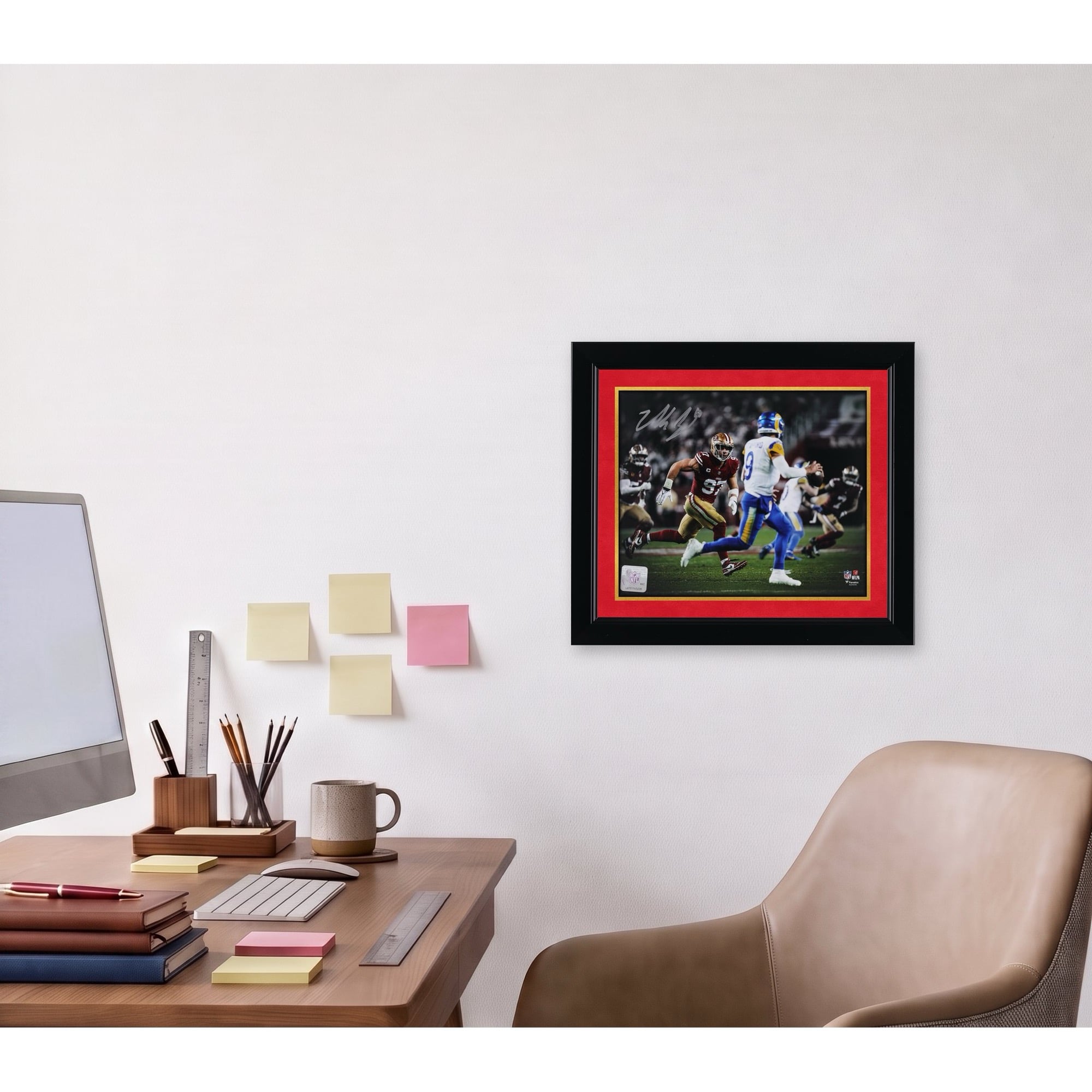 Nick Bosa San Francisco 49ers Autographed 8" x 10" Hunting Down Matthew Stafford Spotlight Photograph