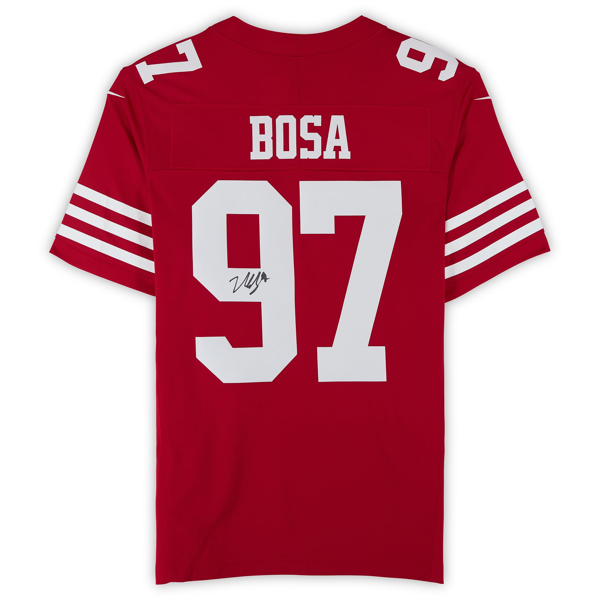 Maillot Nike Vapor Fuse rouge en édition limitée, autographié par Nick Bosa des 49ers de San Francisco