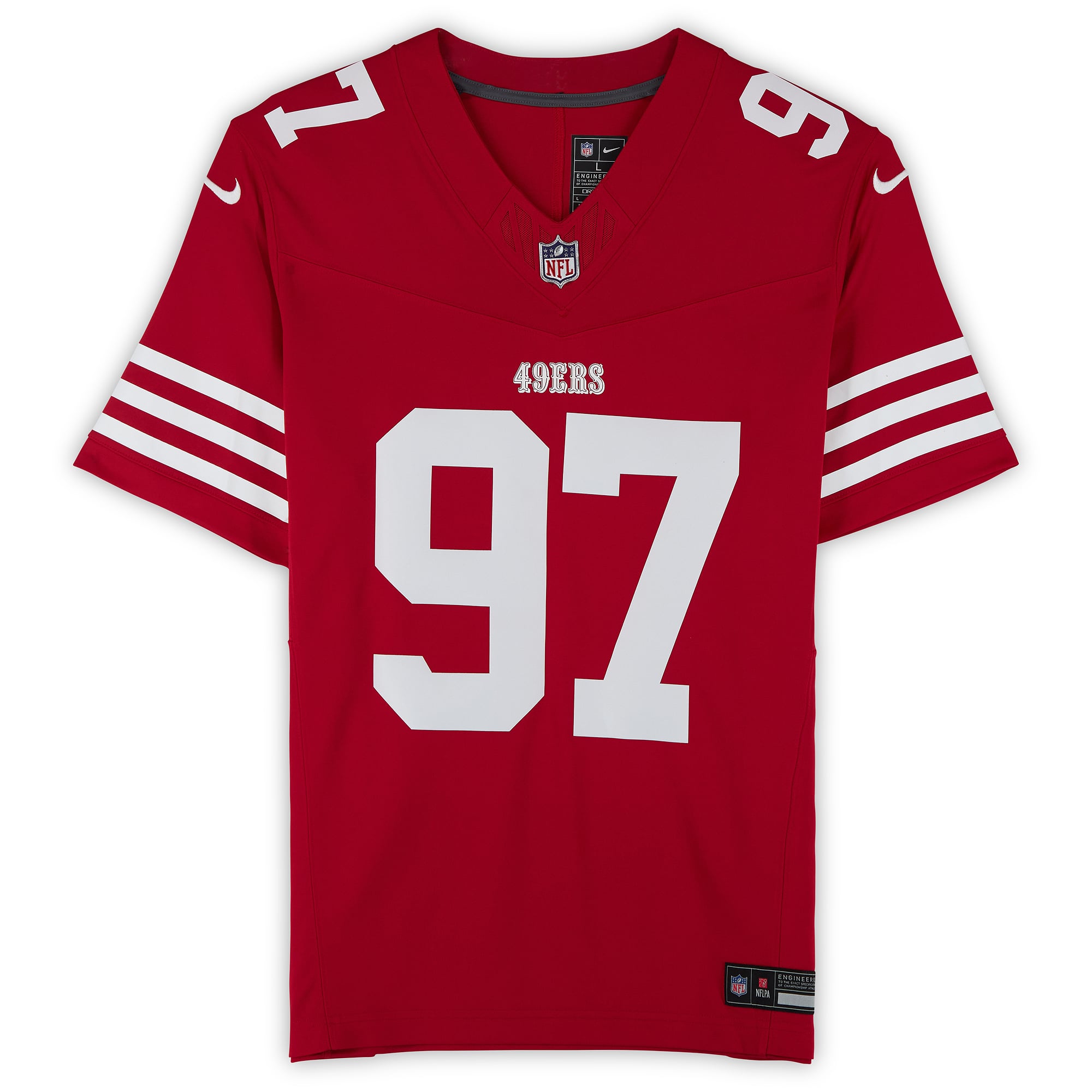 Maillot Nike Vapor Fuse rouge en édition limitée, autographié par Nick Bosa des 49ers de San Francisco