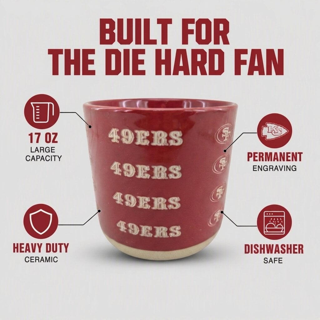 Pegasus San Francisco 49ers 17oz. Tonal Logo Sand Blasted Mug