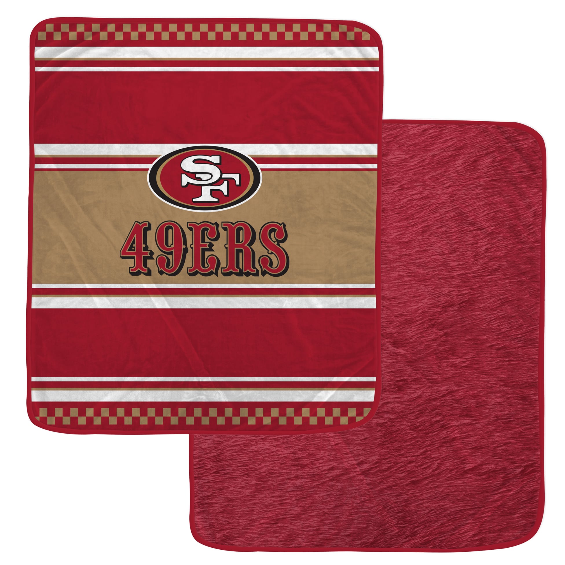 Couverture en fausse fourrure à carreaux Pegasus San Francisco 49ers 60" x 70"