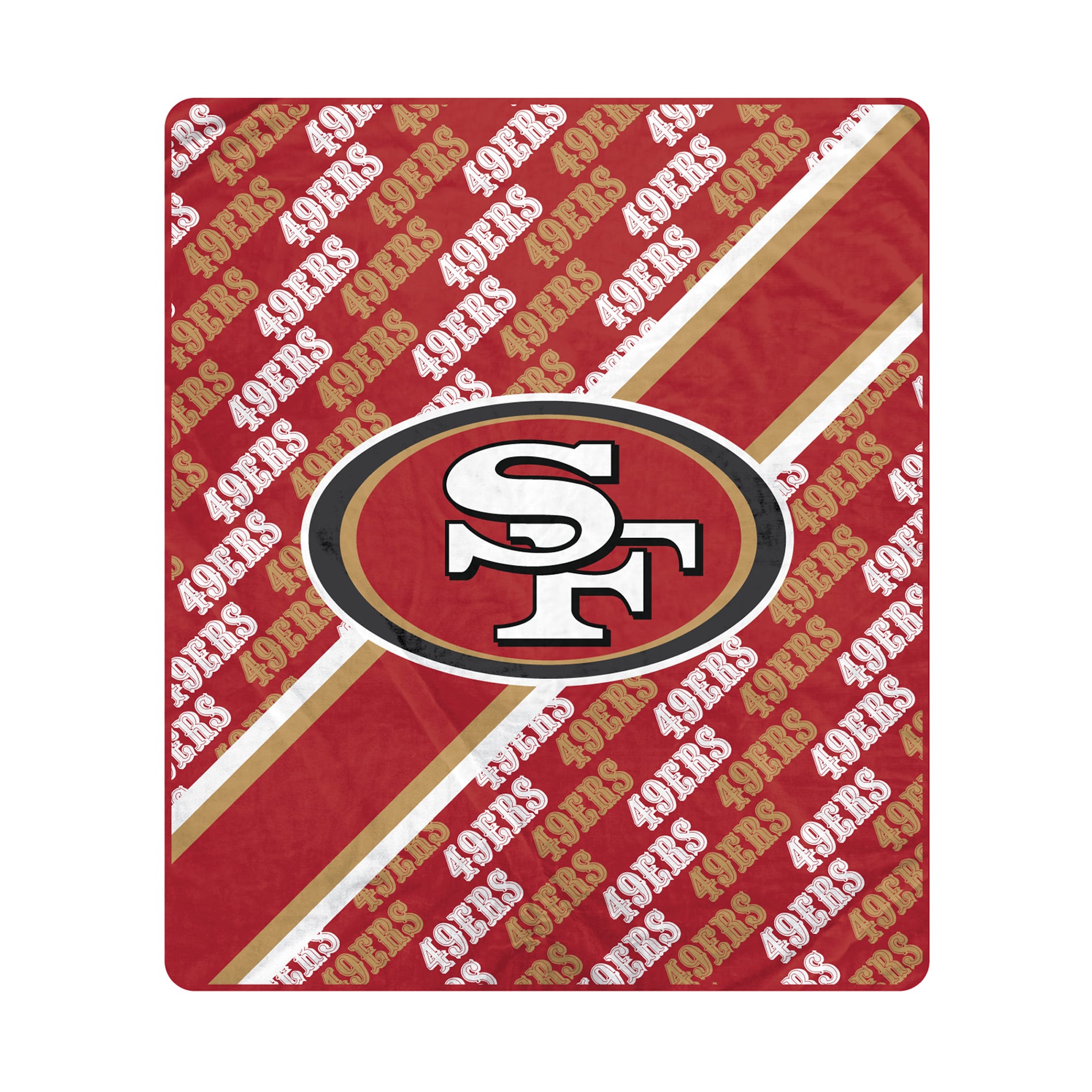 Pegasus San Francisco 49ers 60" x 70" Diagonal Lined Wordmark Ultra Soft Blanket