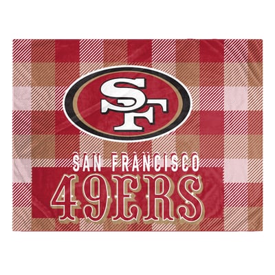 San Francisco 49ers Pegasus Fan-mily Bold Plaid Oversized 60" x 90" Ultra Cozy Blanket