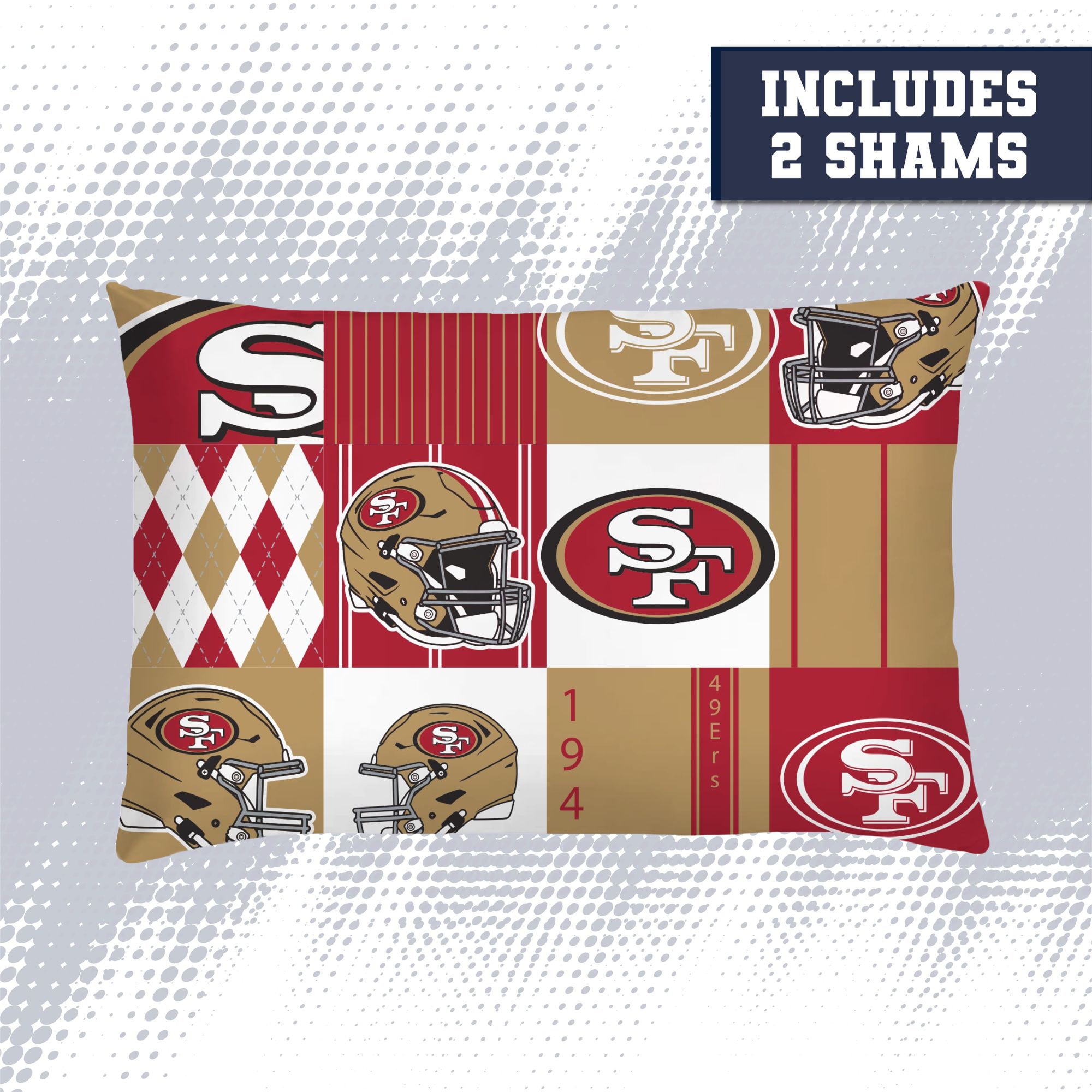Pegasus San Francisco 49ers Patchwork Plaid Three-Piece Full/Queen Bed in a Bag Set