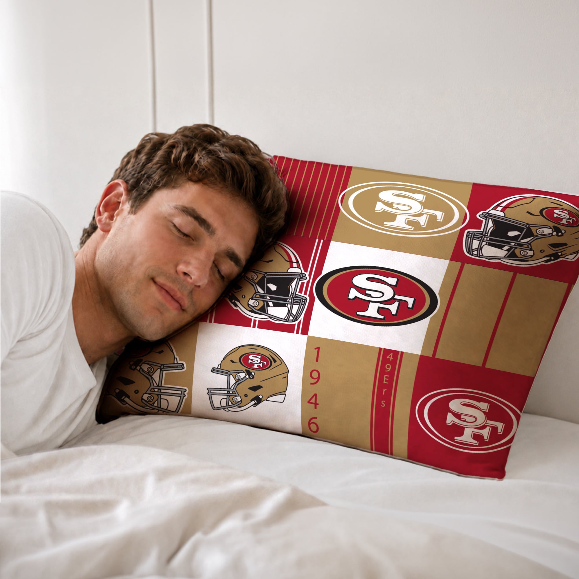 Pegasus San Francisco 49ers Patchwork Plaid Three-Piece Full/Queen Bed in a Bag Set