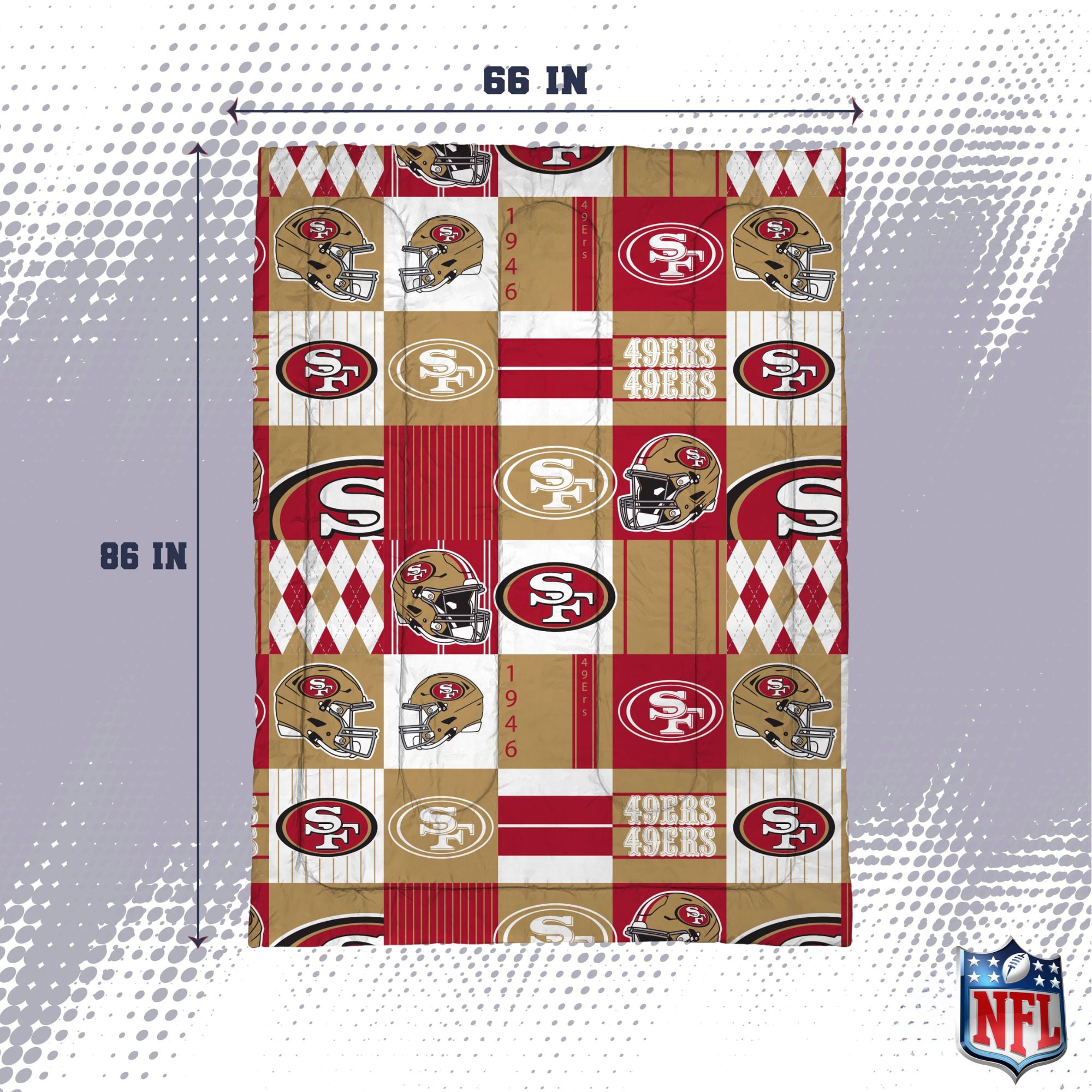 Pegasus San Francisco 49ers Patchwork Plaid Two-Piece Twin/Twin XL Bed in a Bag Set