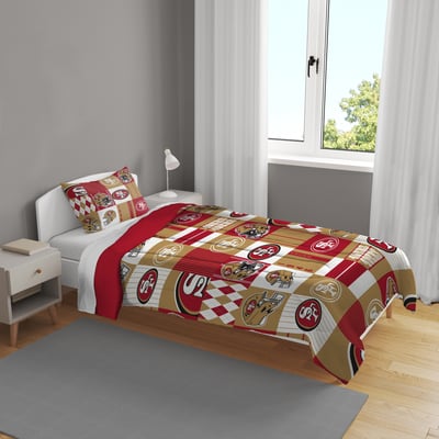 San Francisco 49ers Pegasus Patchwork Plaid Two-Piece Twin/Twin XL Bed in a Bag Set