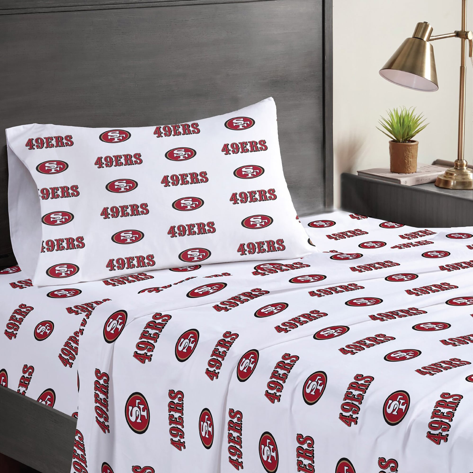 Ensemble de draps trois pièces Pegasus San Francisco 49ers pour lit simple