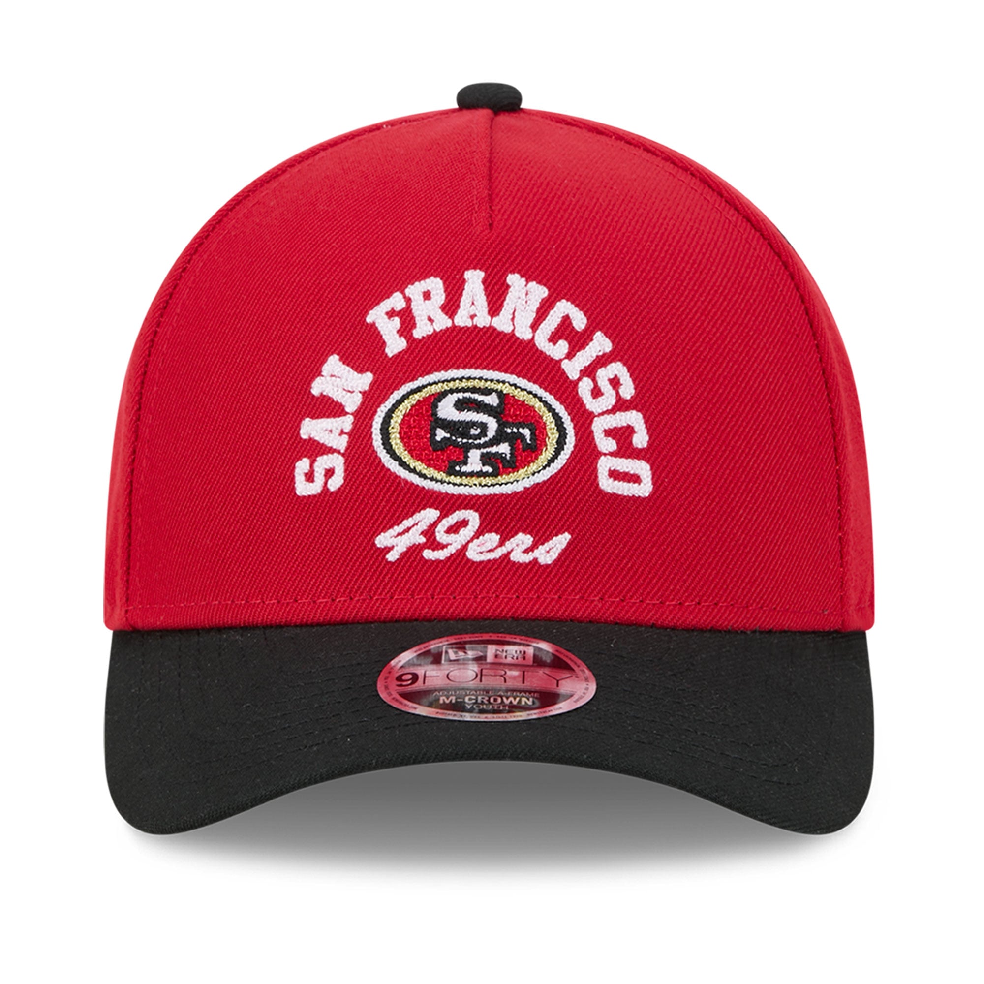 Preschool New Era Scarlet/Black San Francisco 49ers Arch 9FORTY A-Frame M-Crown Adjustable Hat