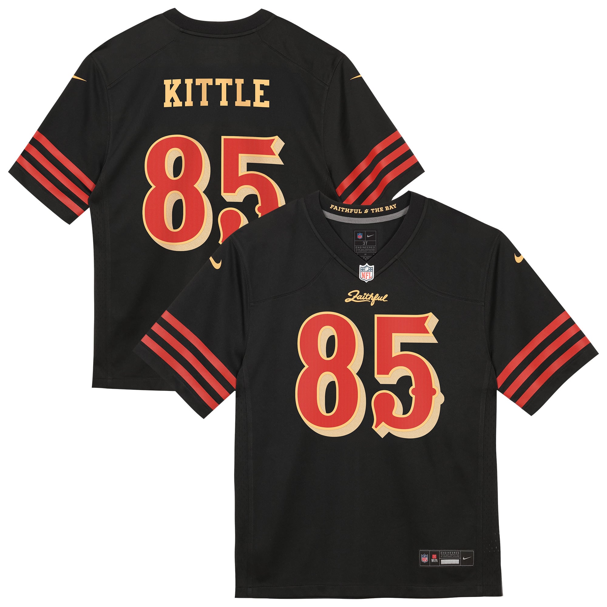 Preschool Nike George Kittle Black San Francisco 49ers 2025 Rivalries Collection Game Jersey
