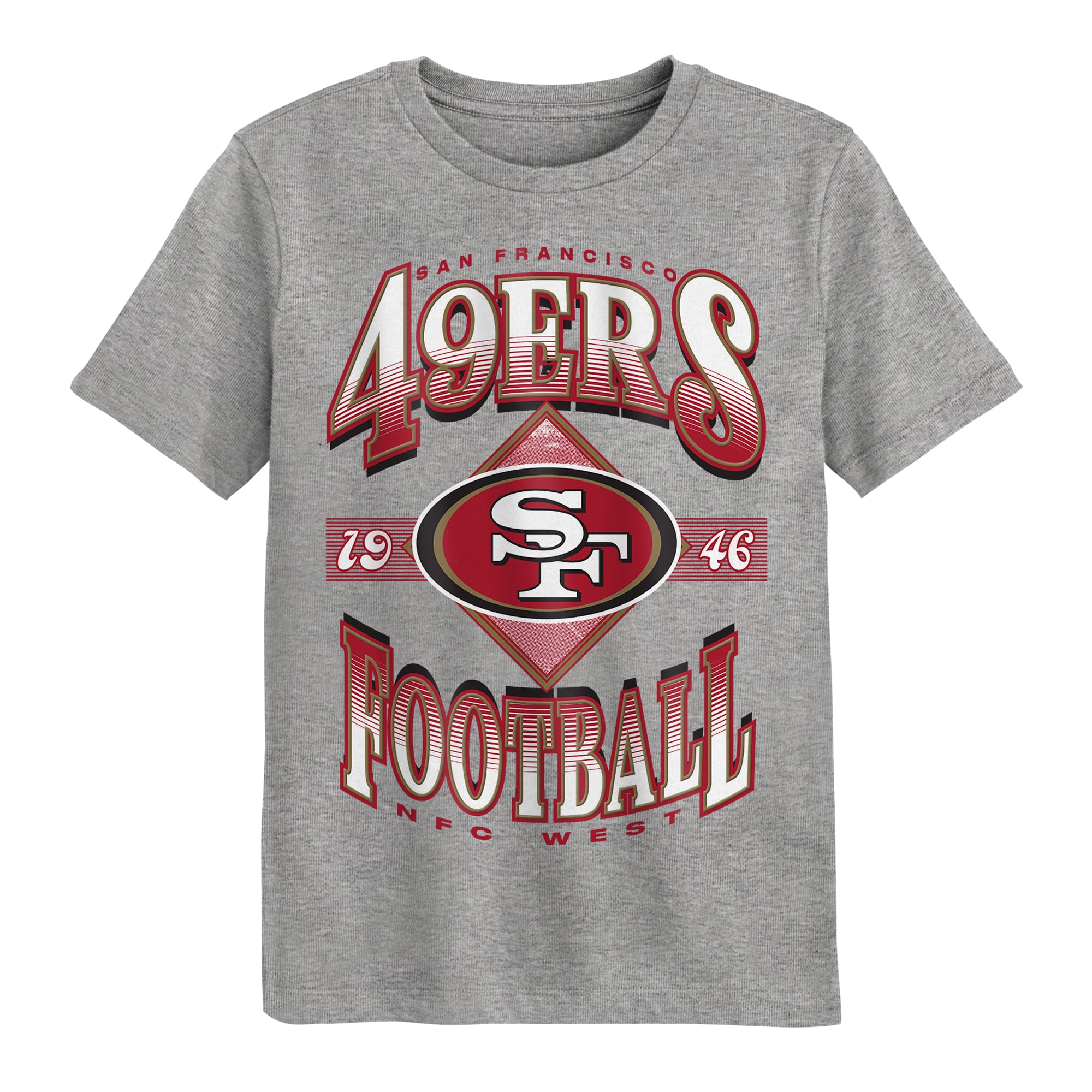 T-shirt Outerstuff gris chiné foncé San Francisco 49ers d'antan